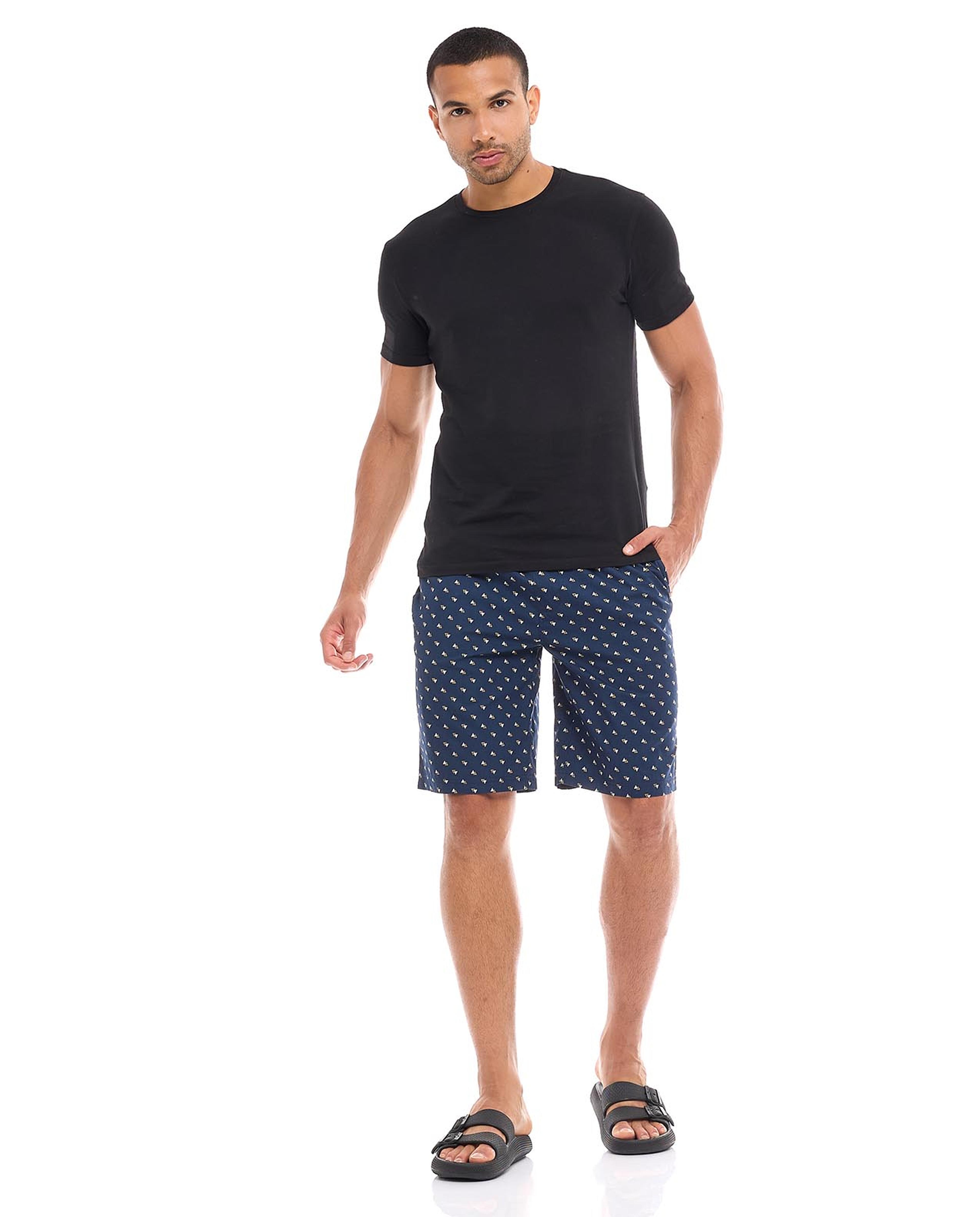 Printed Lounge Shorts with Drawstring Waist