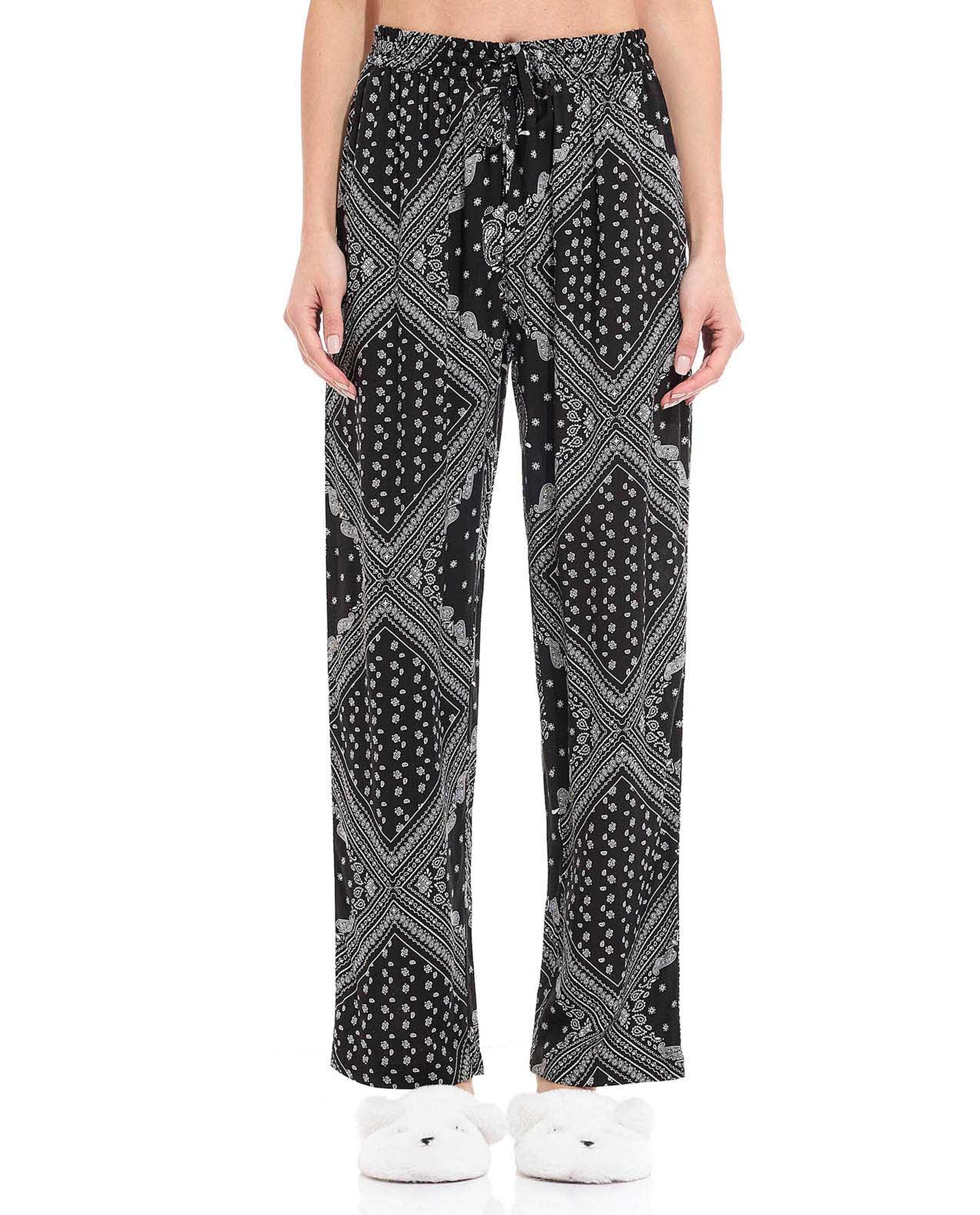 Printed Lounge Pants with Drawstring Waist
