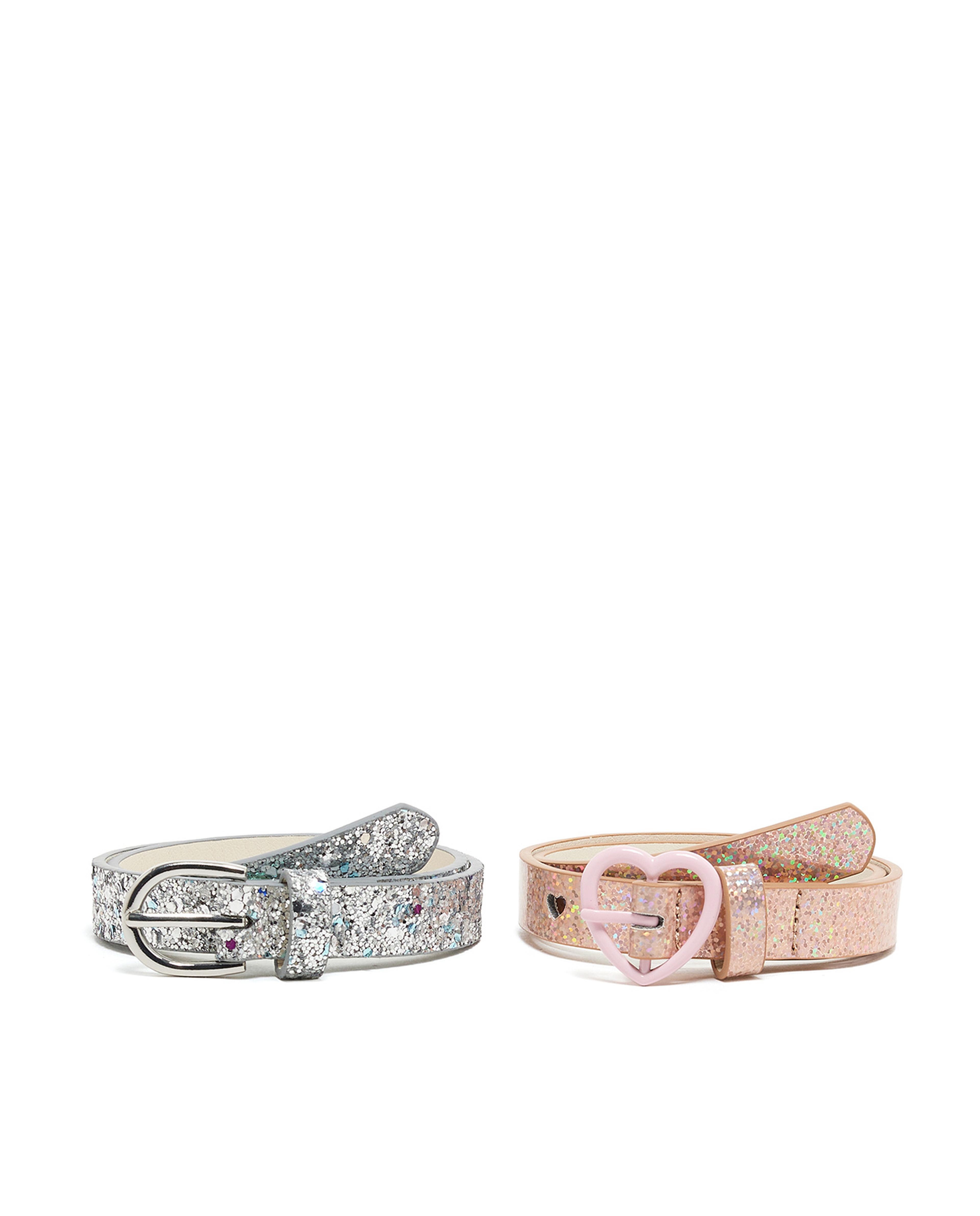 حزام لامع بإبزيم - قطعتين