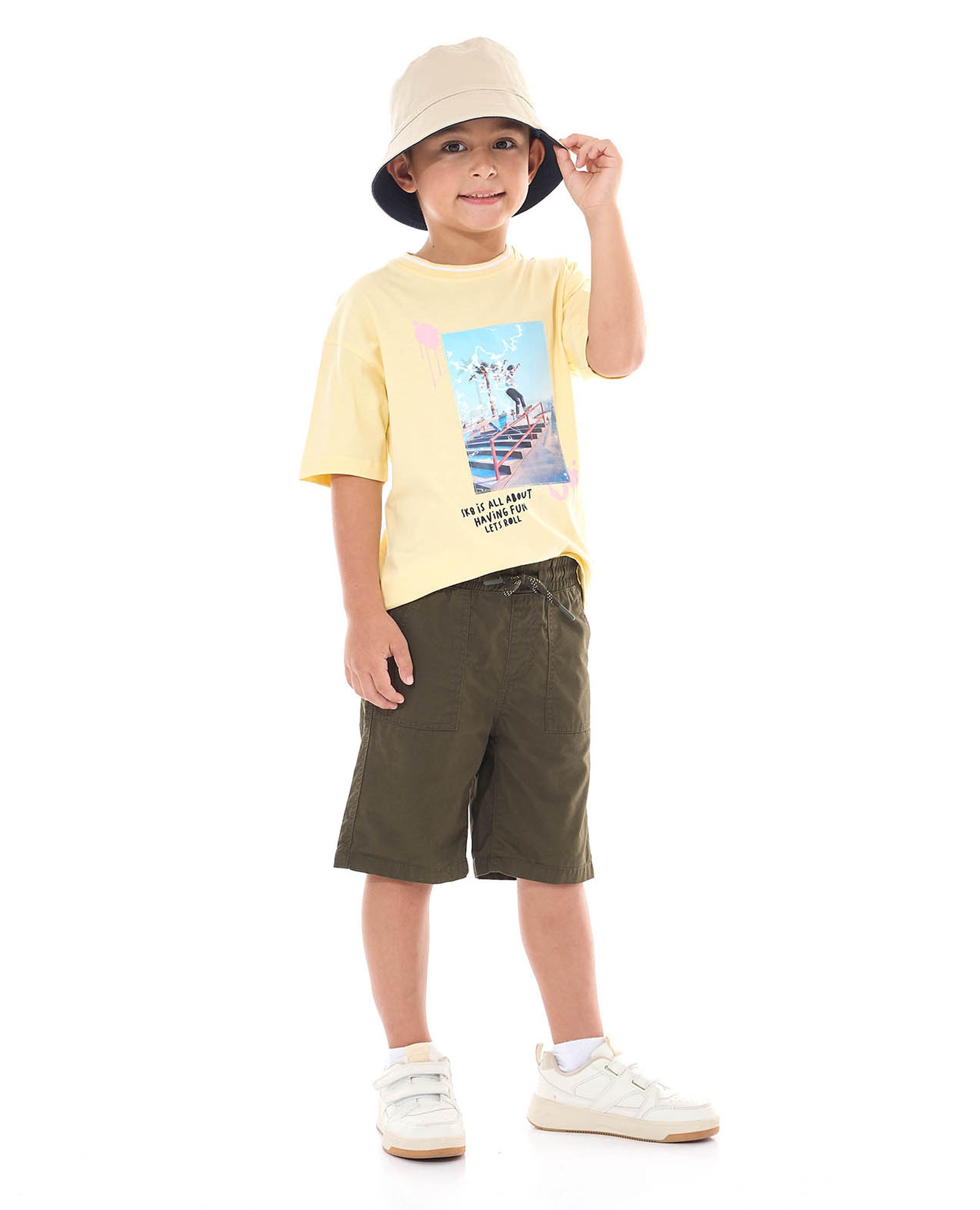 Solid Shorts with Drawstring Waist