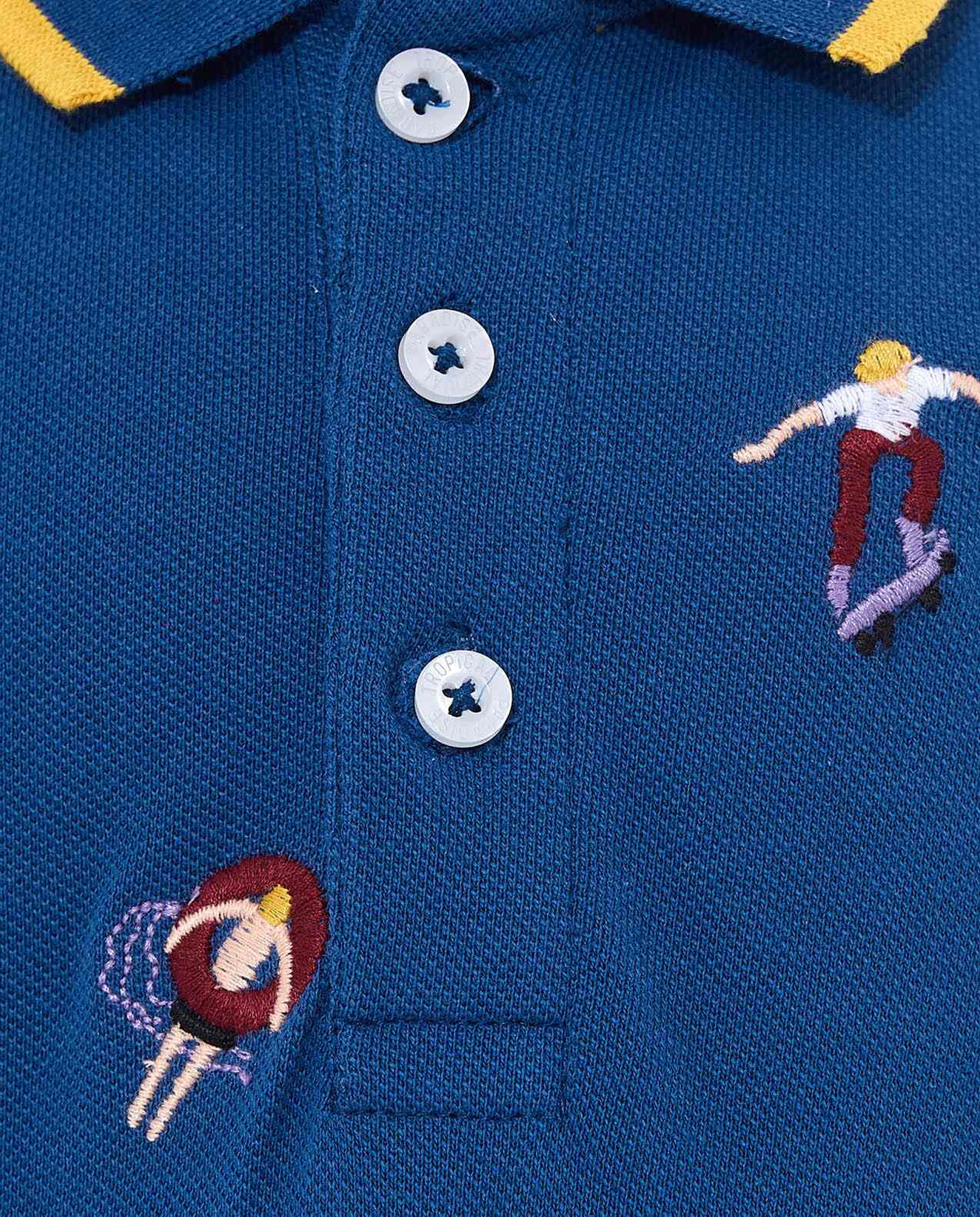 Embroidered Polo T-Shirt with Shirt Sleeves