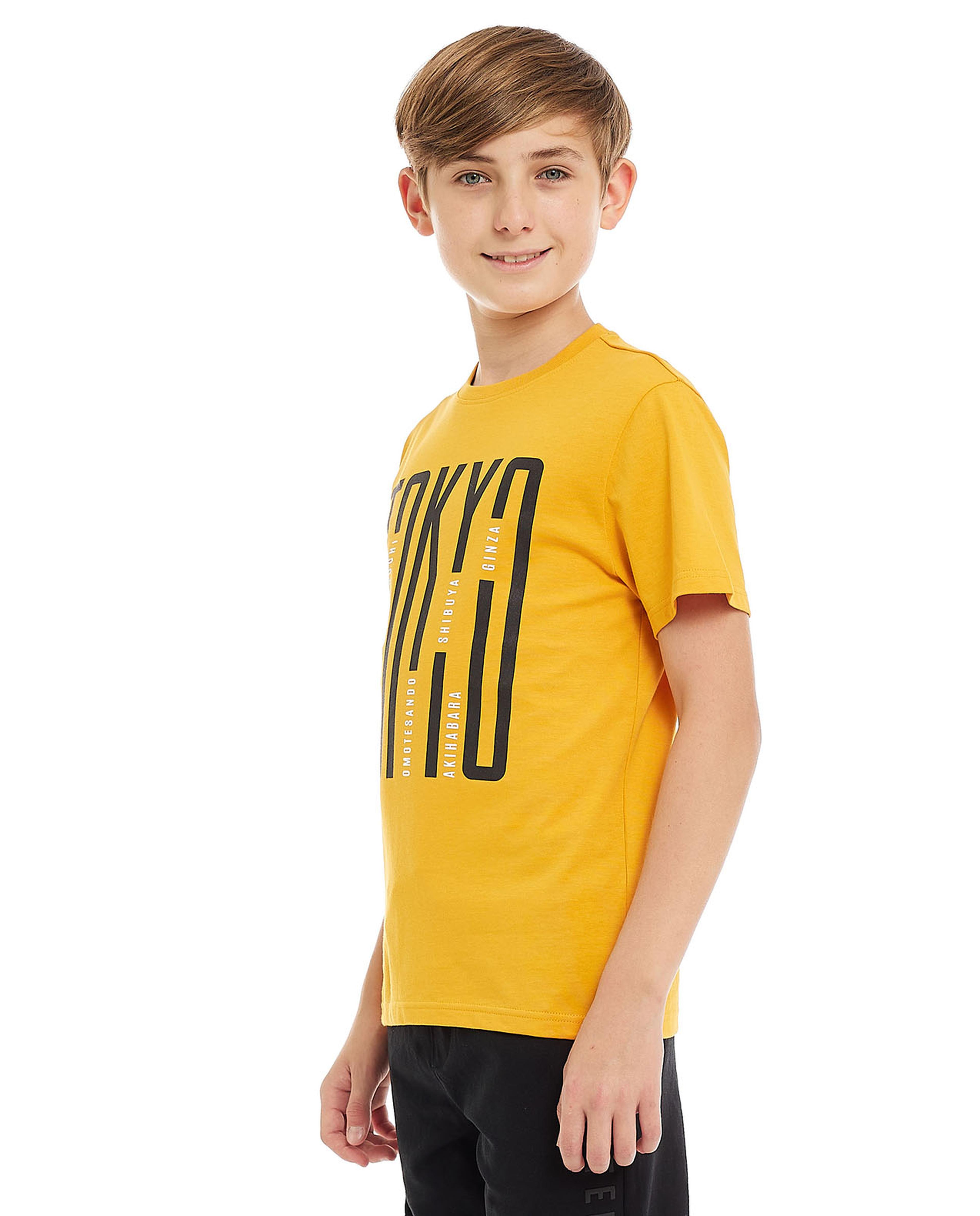 Printed T-Shirt with Crew Neck and Short Sleeves