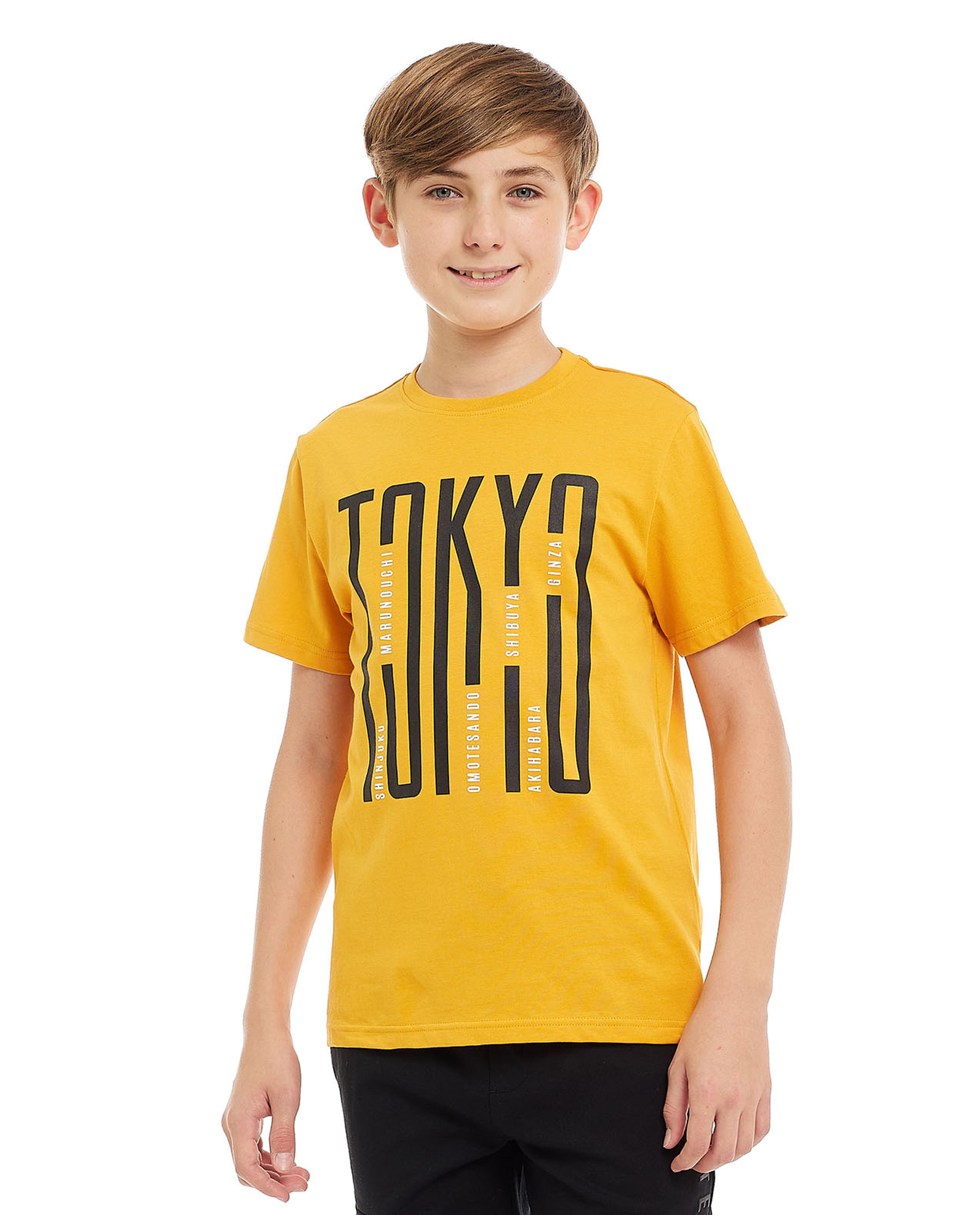 Printed T-Shirt with Crew Neck and Short Sleeves