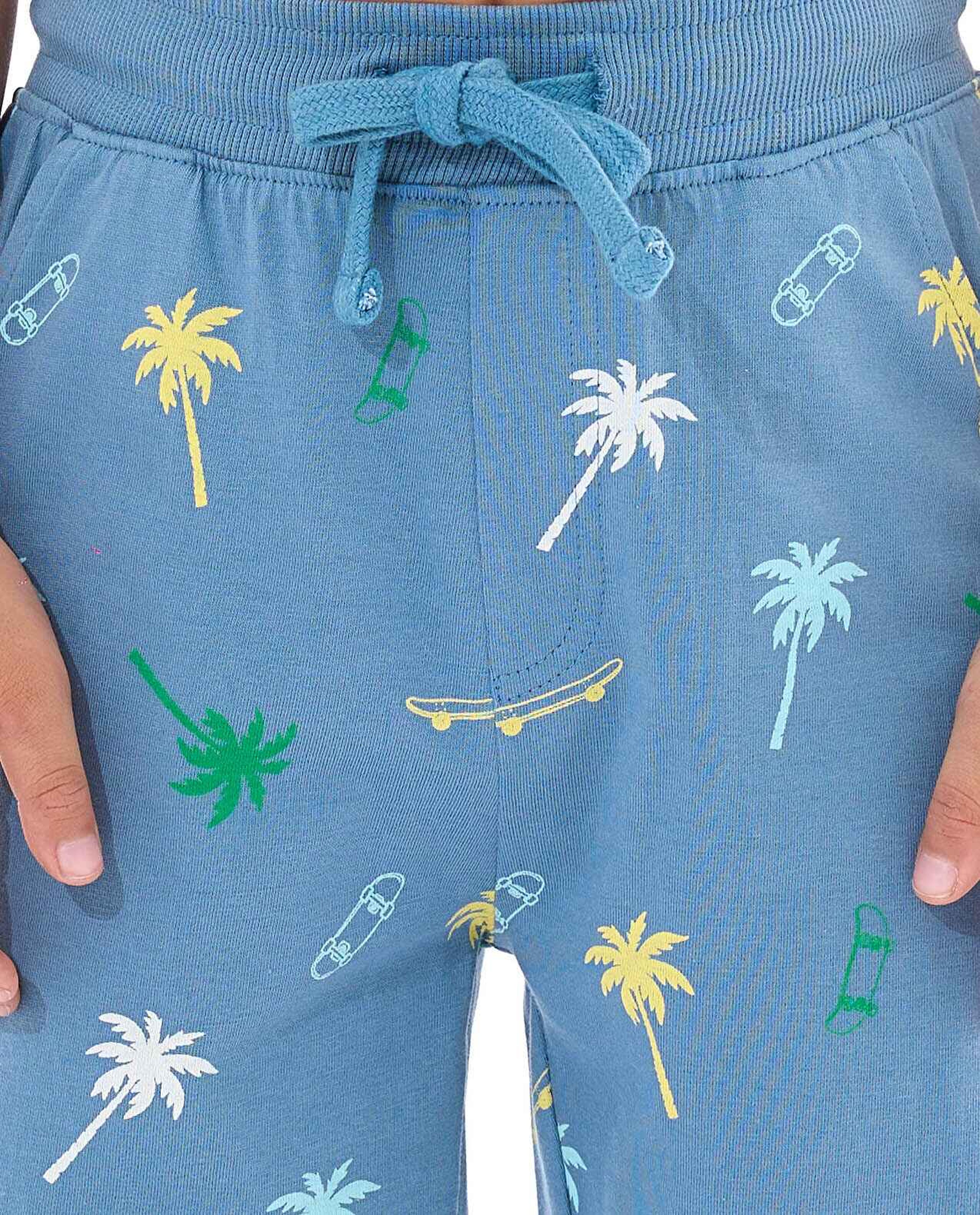 2 Pack Printed Shorts with Drawstring Waist