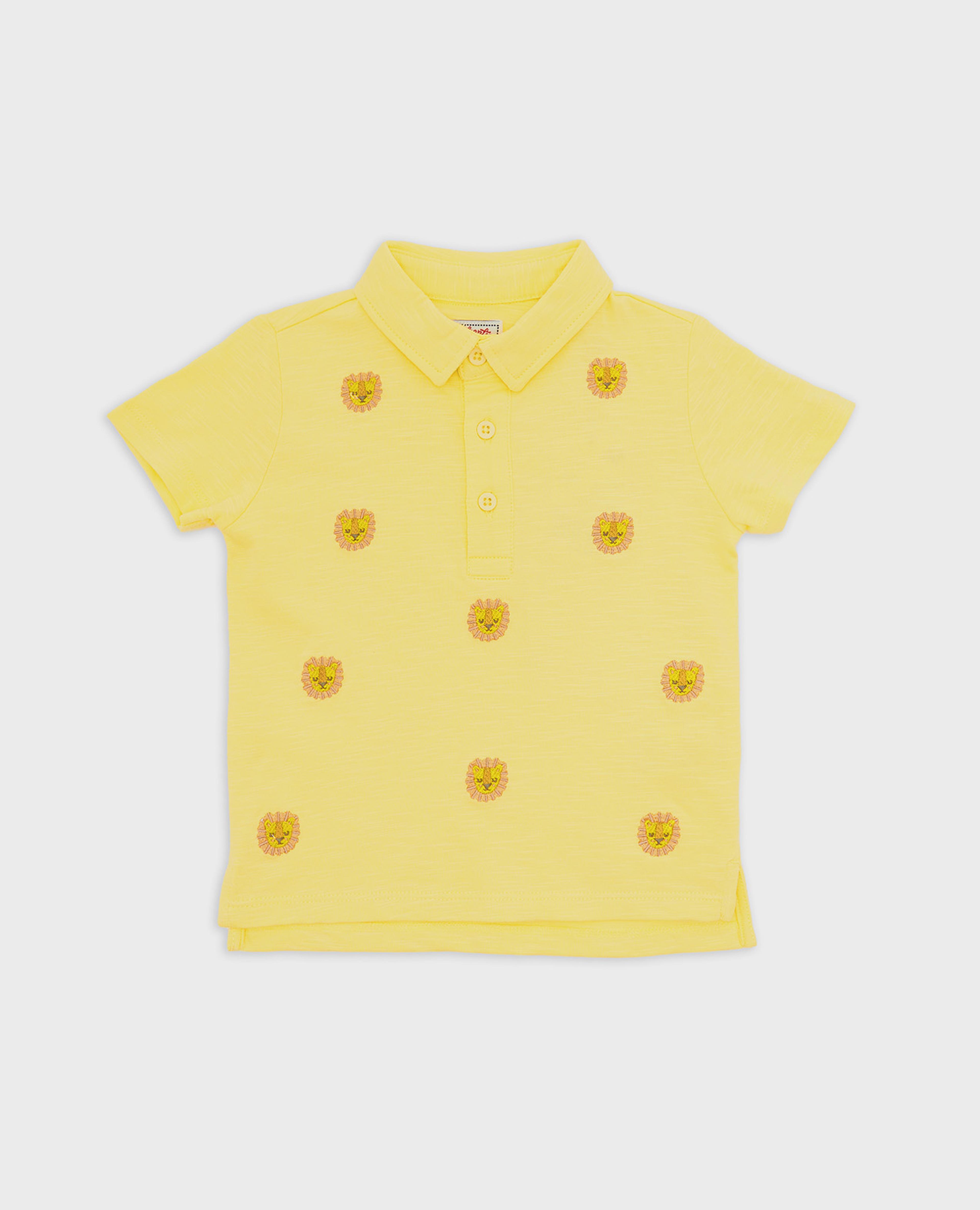 تيشيرت بولو مطرز بأكمام قصيرة