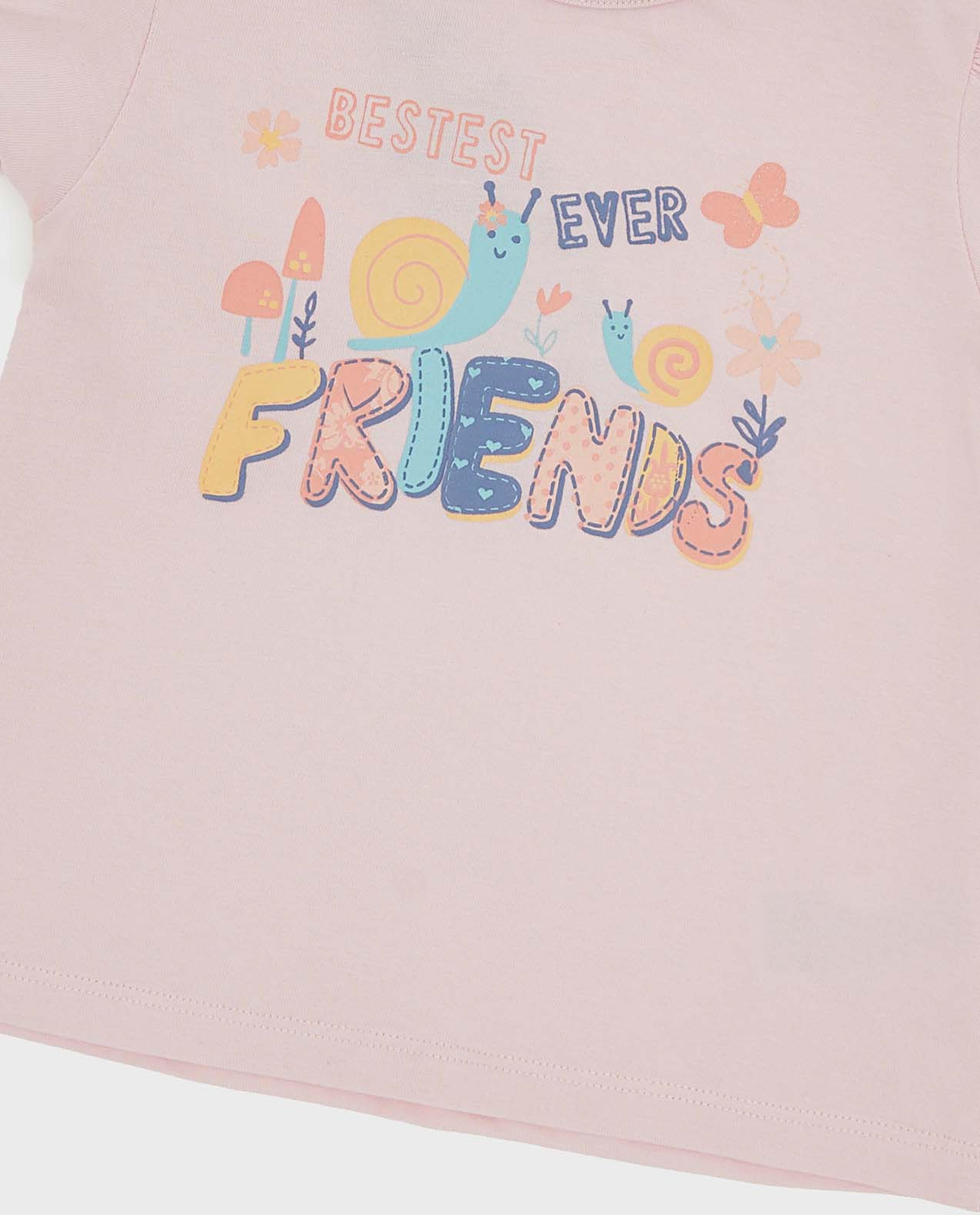 توب بأكمام باف ورقبة مستديرة بطبعة