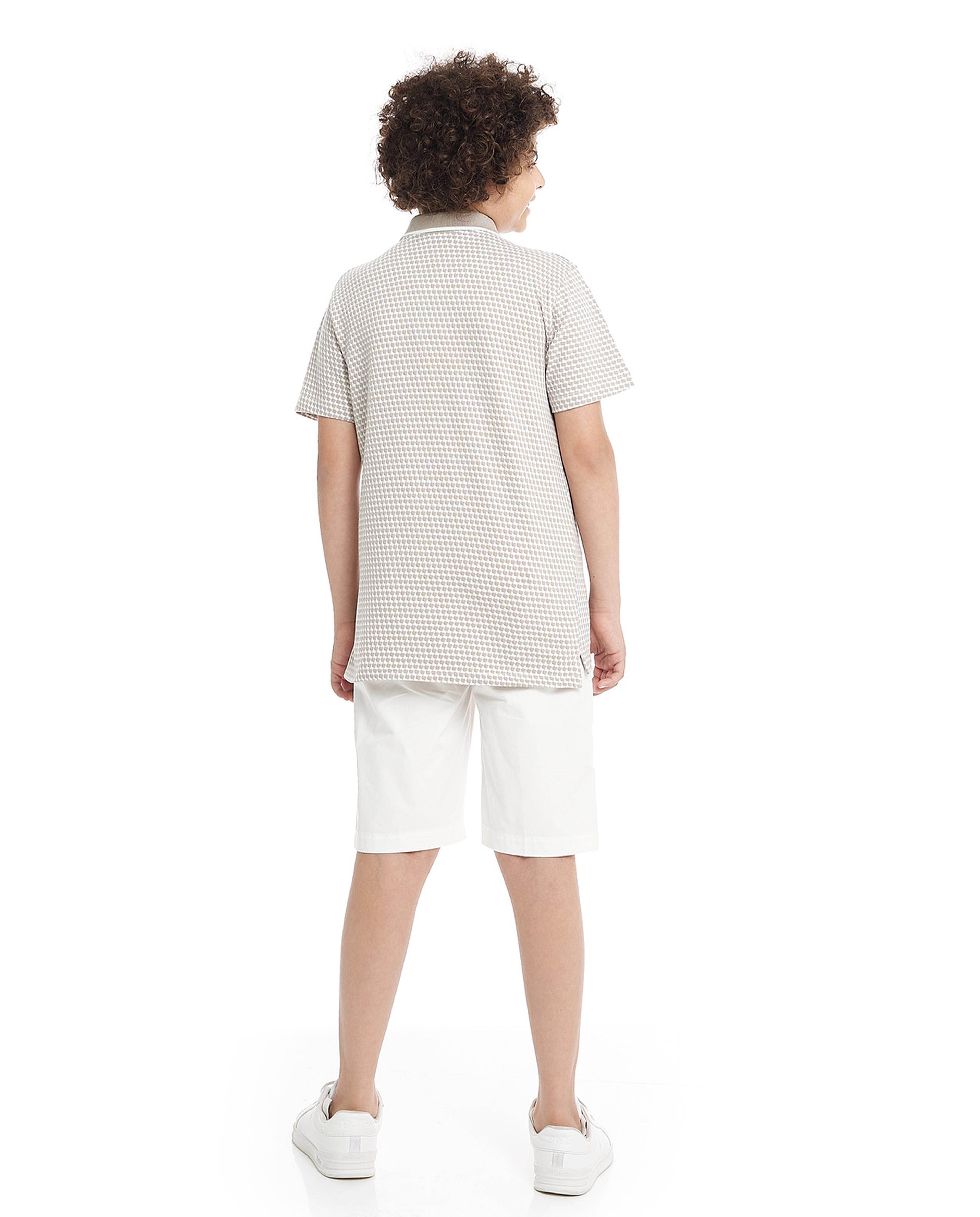 طقم شورت وتيشيرت بولو بطبعة