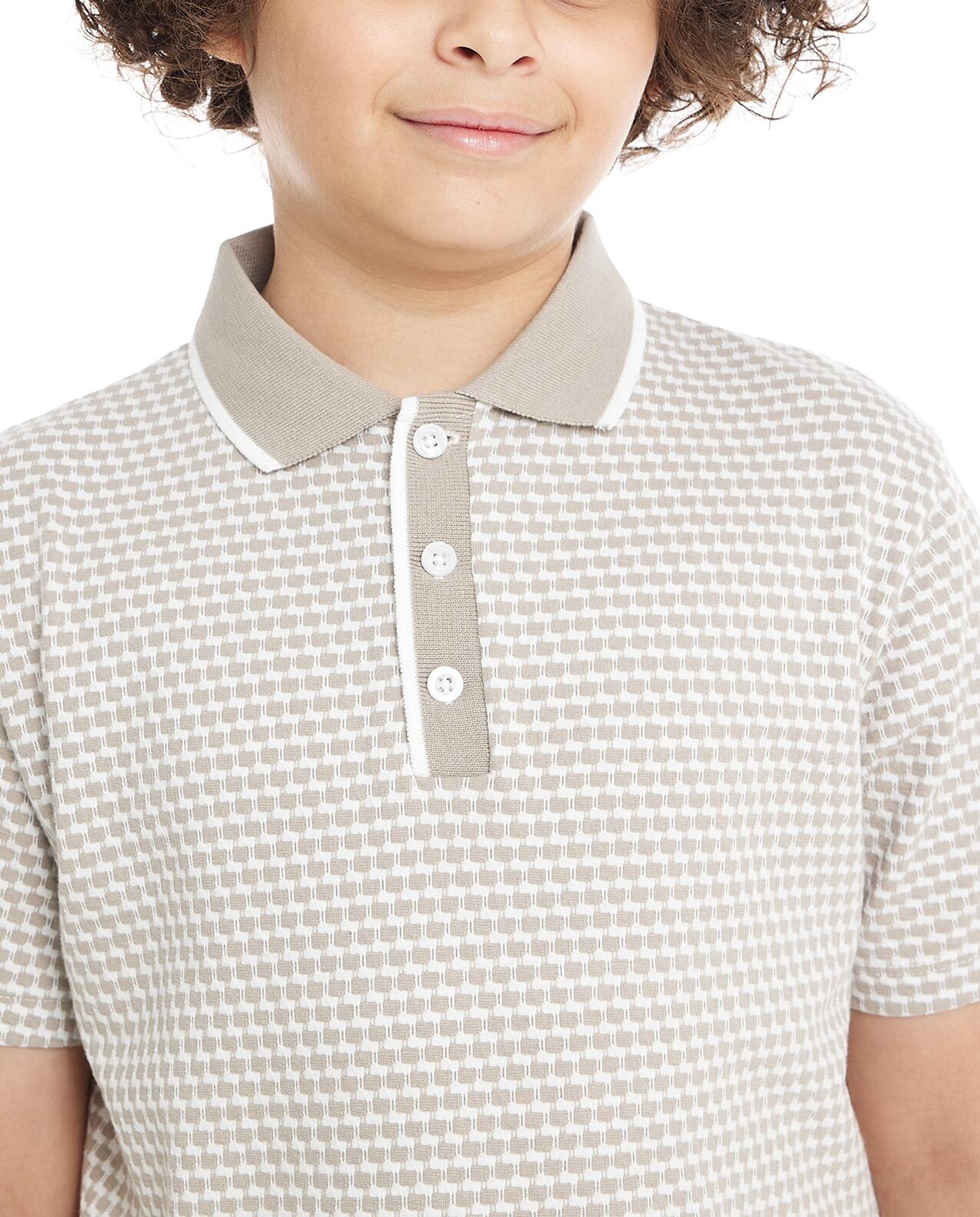 طقم شورت وتيشيرت بولو بطبعة