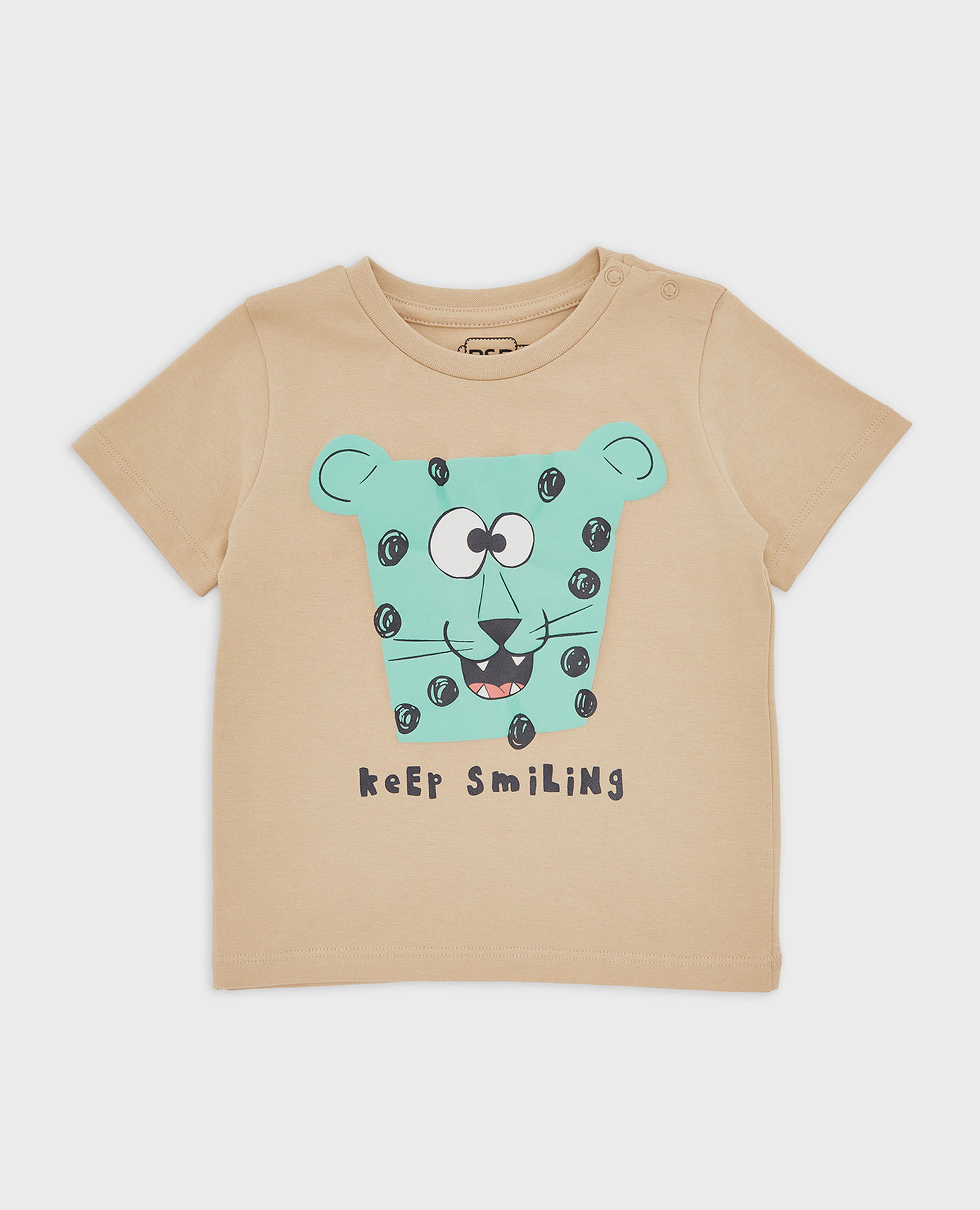 Graphic Print T-Shirt with Crew Neck and Short Sleeves