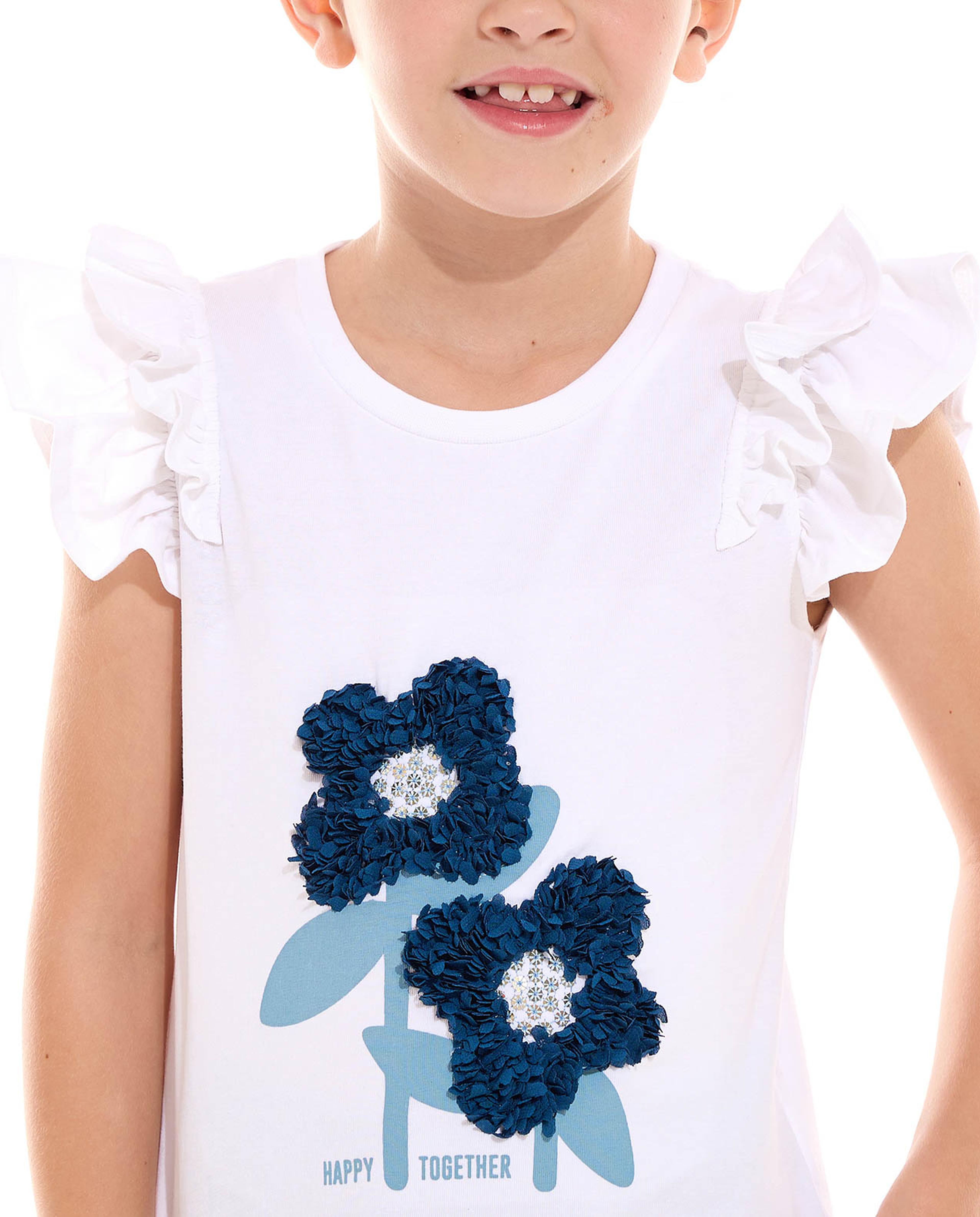 توب بياقة مستديرة وترتر