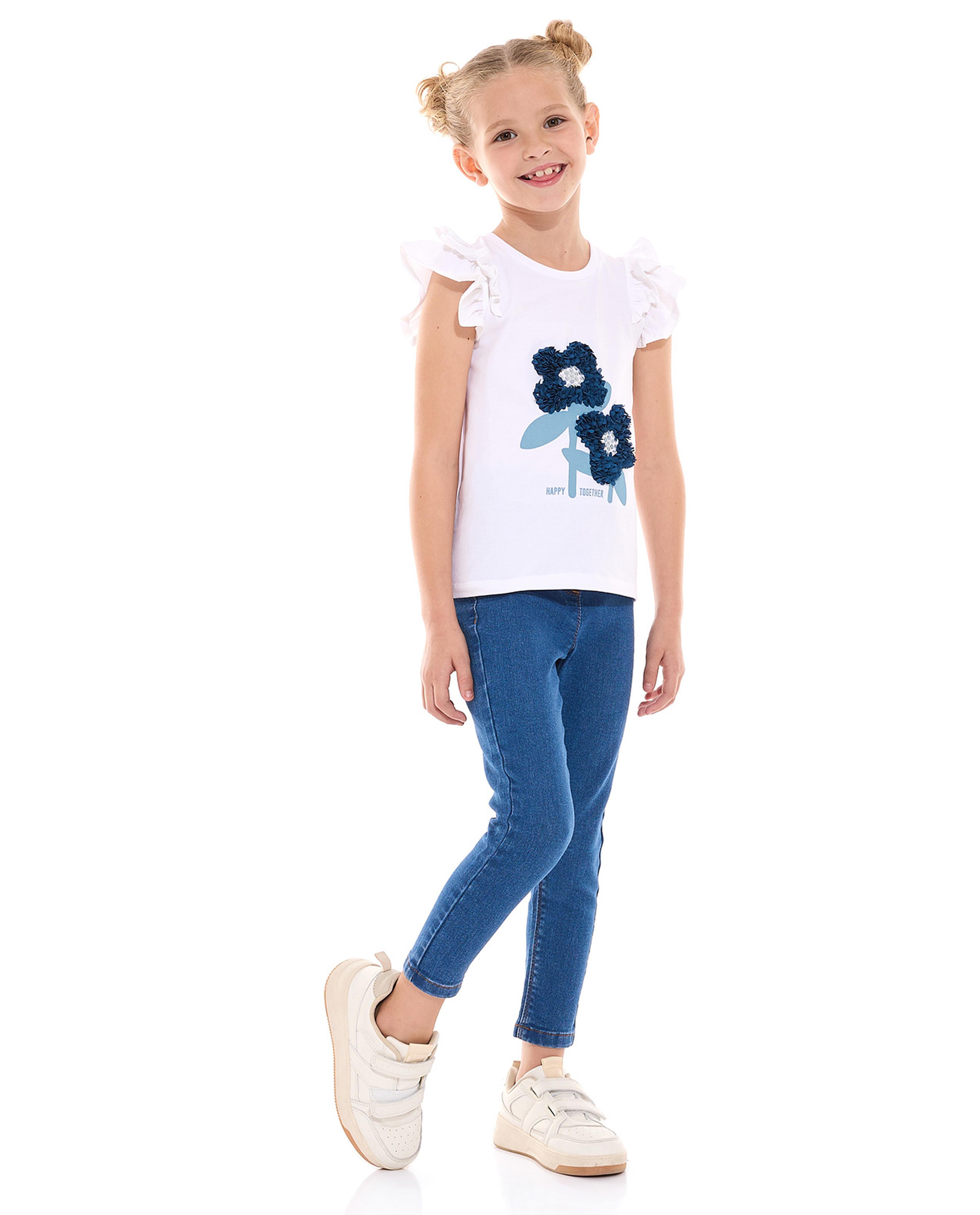 توب بياقة مستديرة وترتر