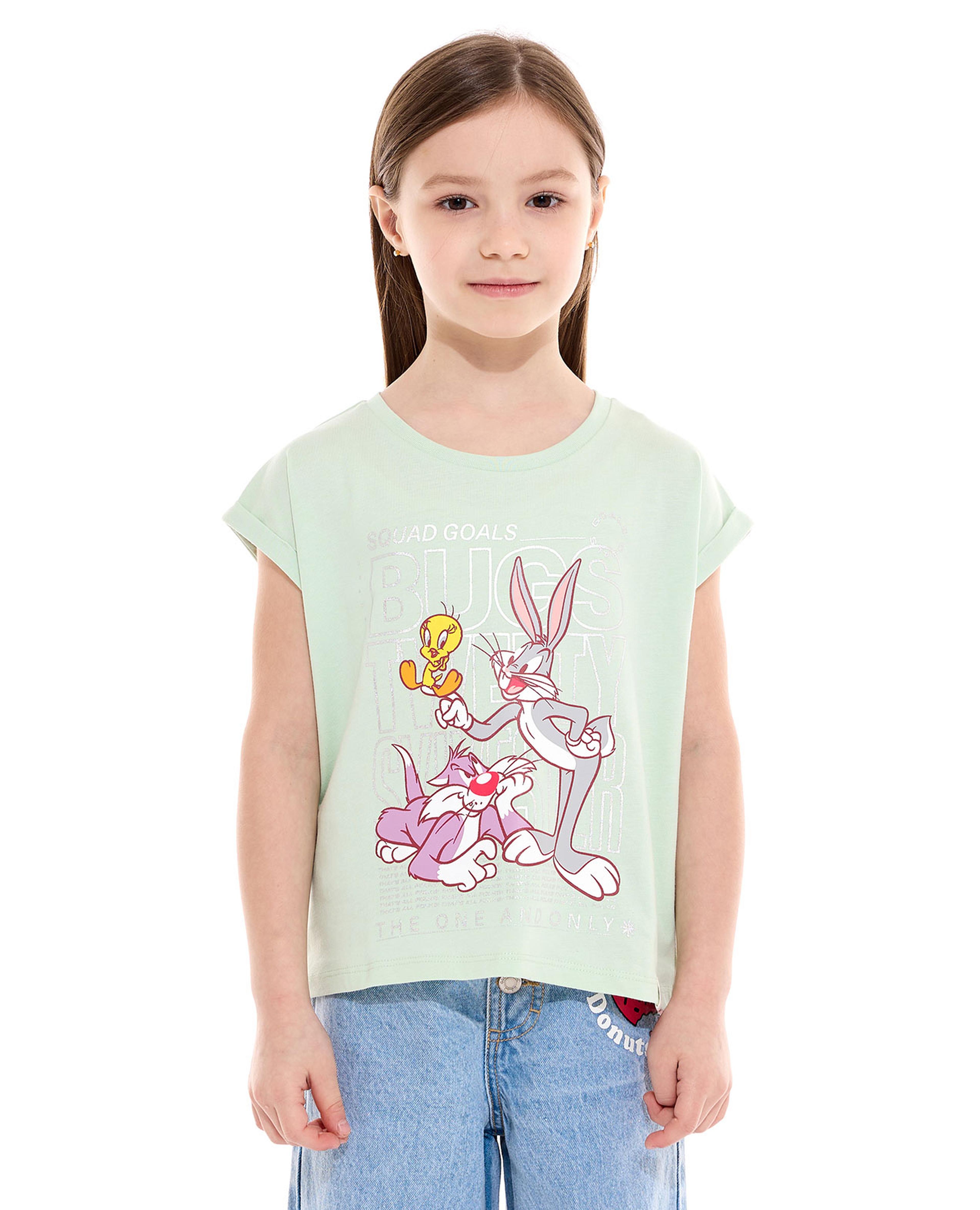 Looney Tunes Top with Crew Neck and Short Sleeves