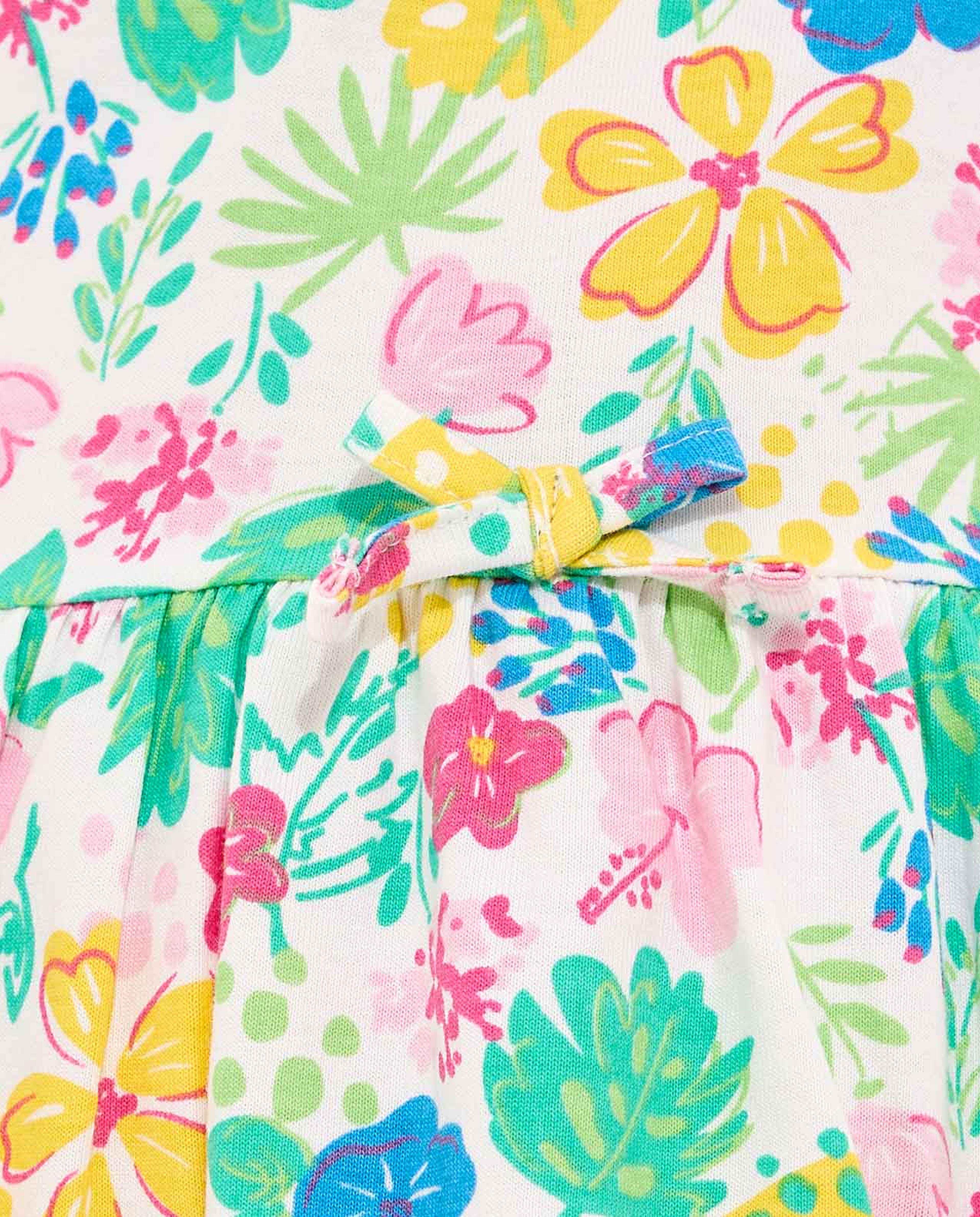 فستان فلير بطبعة الأزهار وياقة مستديرة