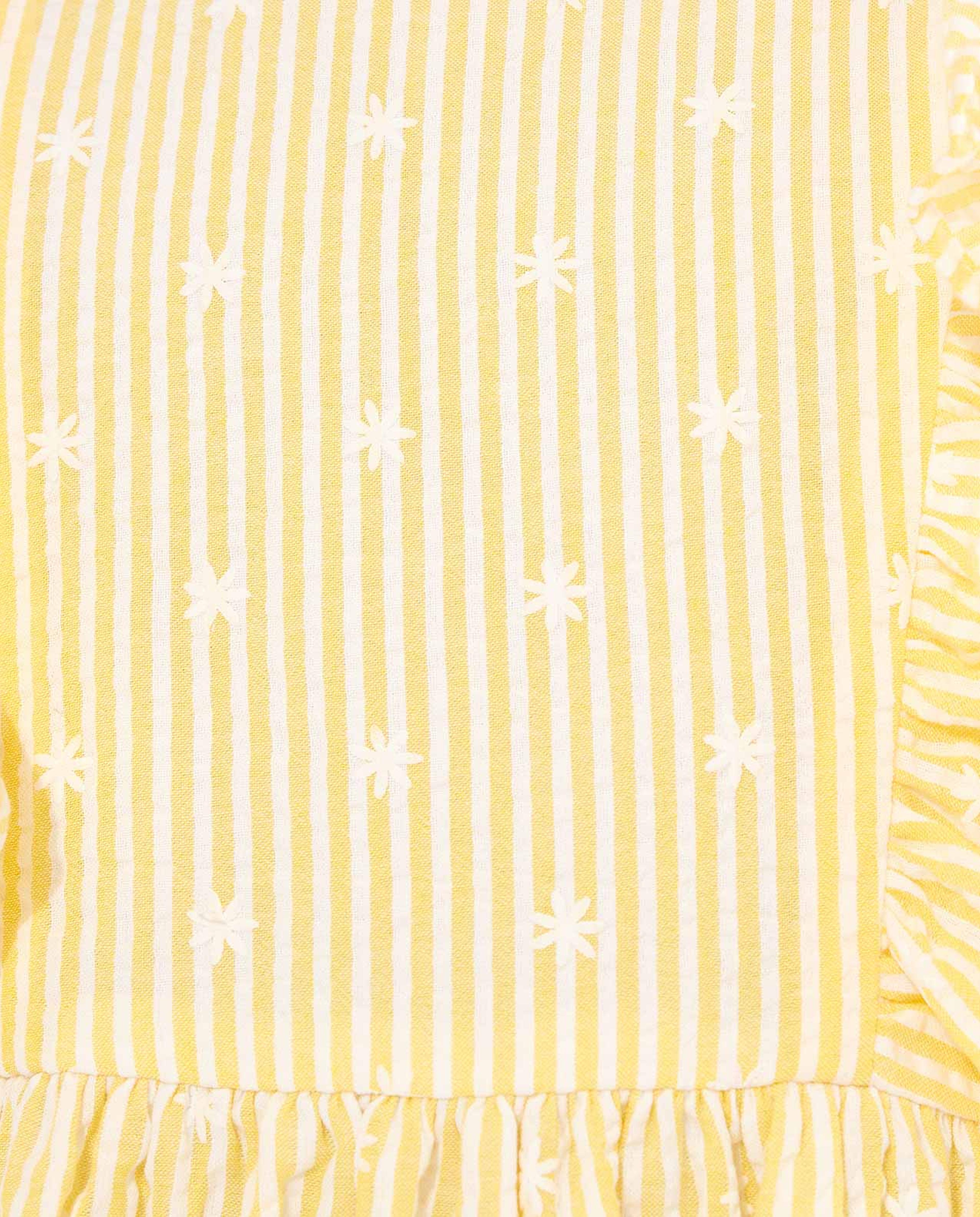 Striped Flared Dress with Crew Neck and Flutter Sleeves