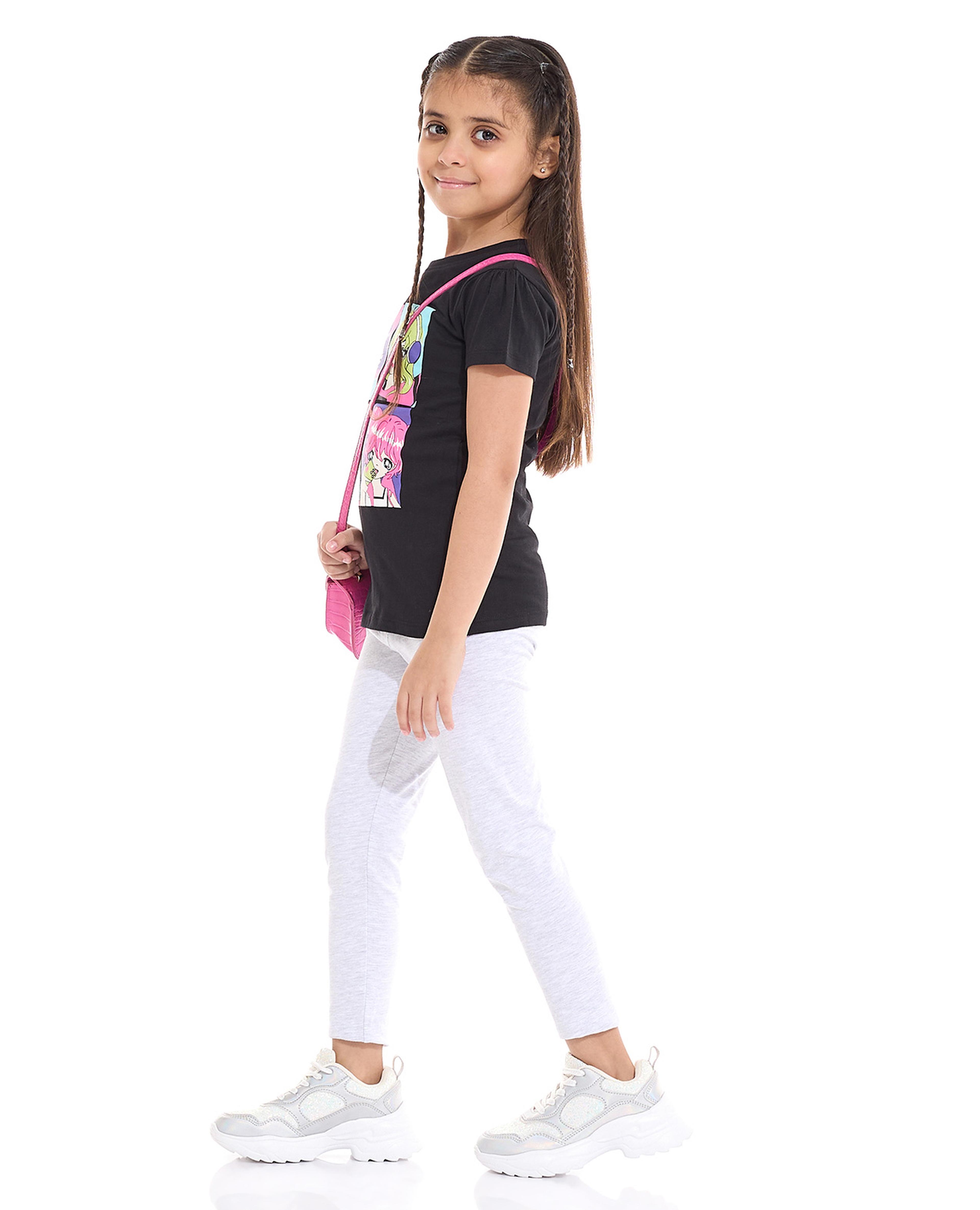 Solid Leggings with Elastic Waist