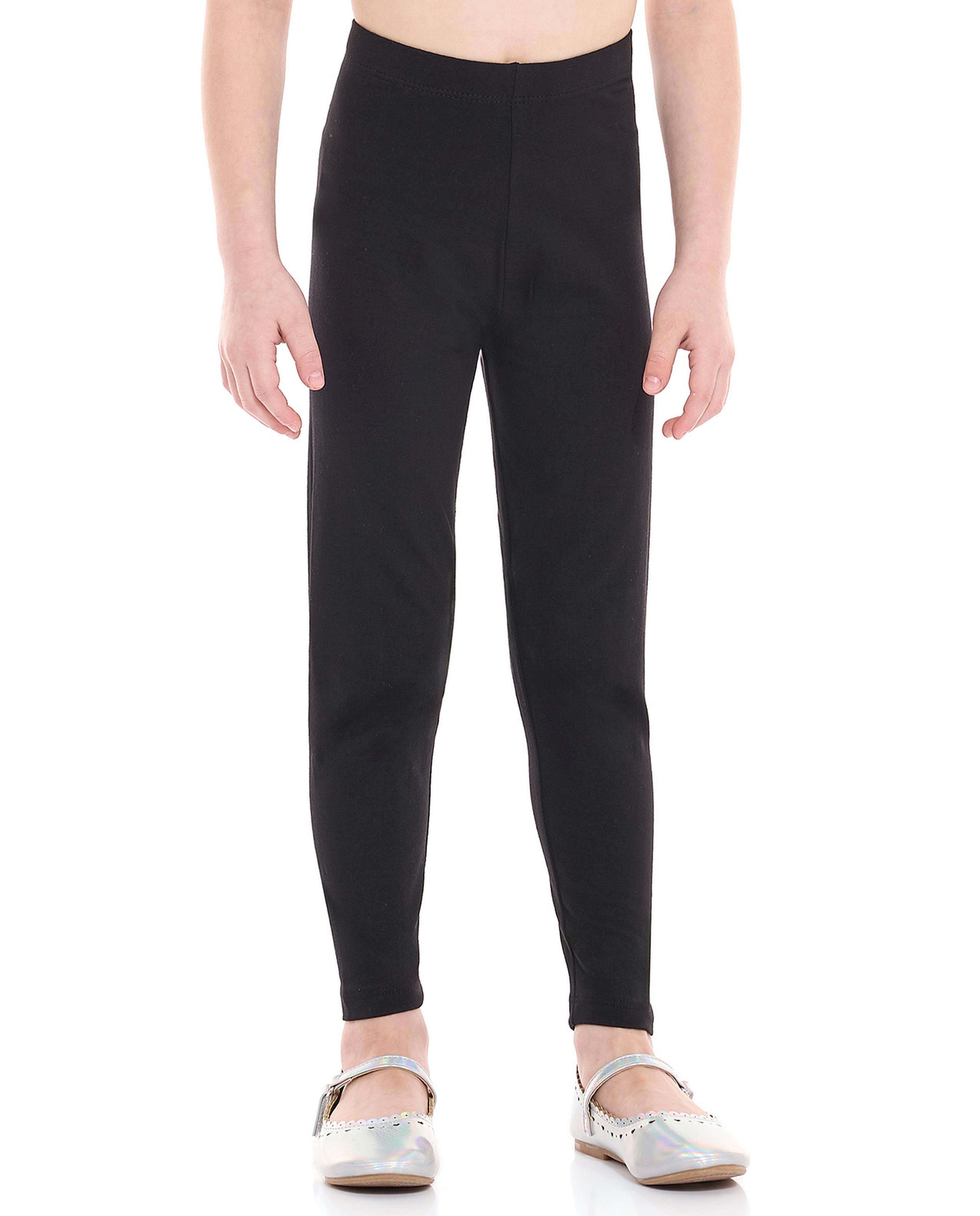 Solid Leggings with Elastic Waist