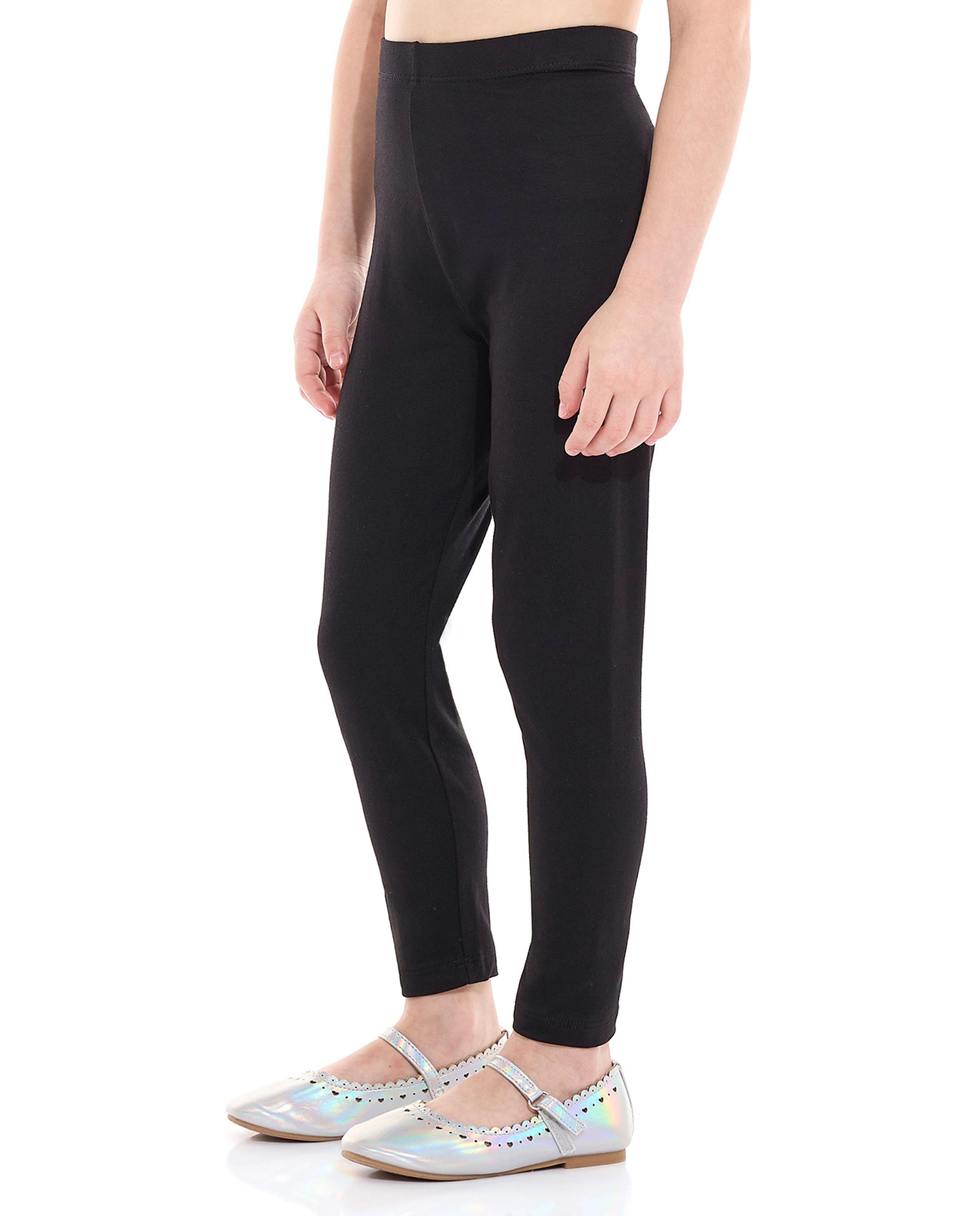 Solid Leggings with Elastic Waist