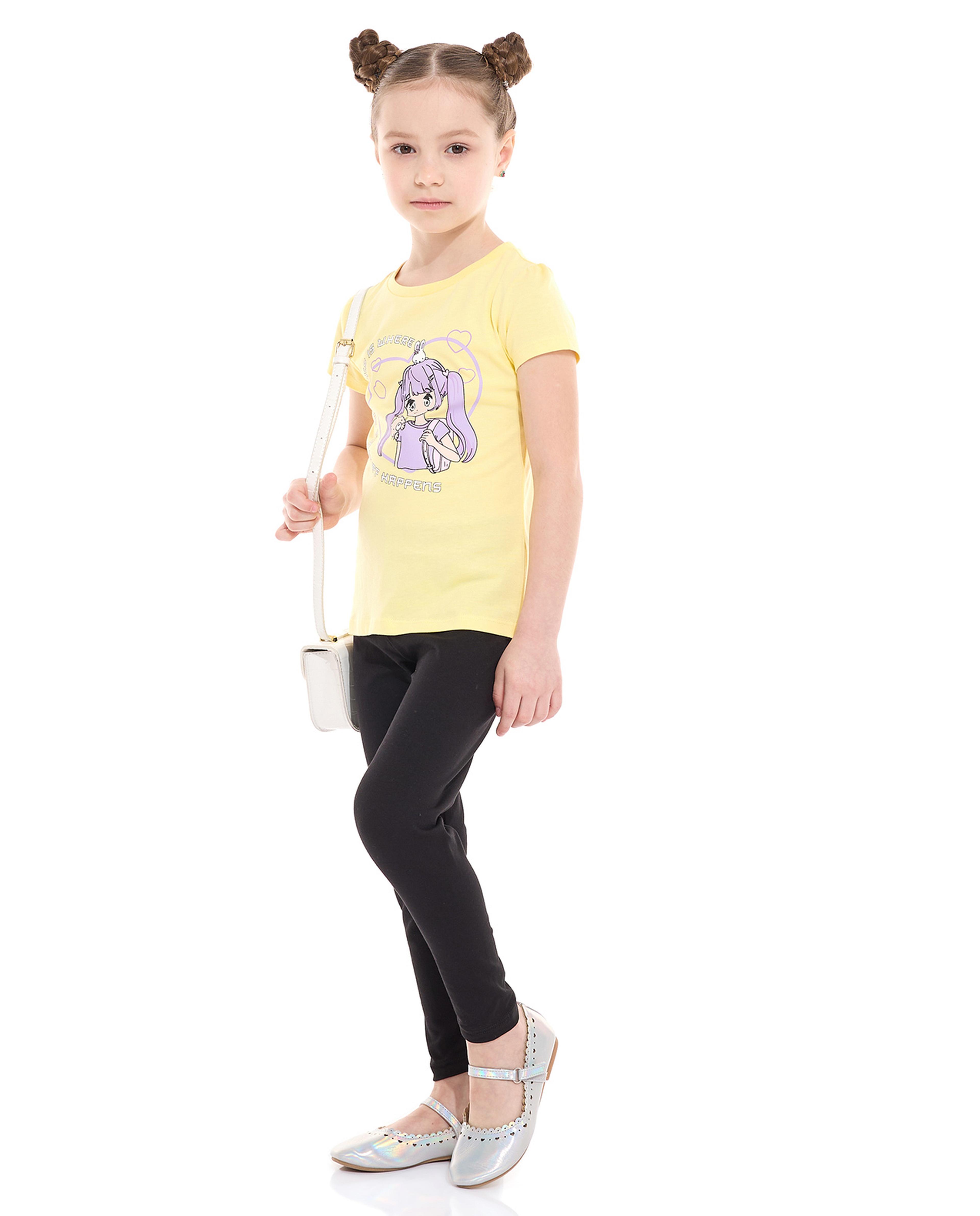 Solid Leggings with Elastic Waist