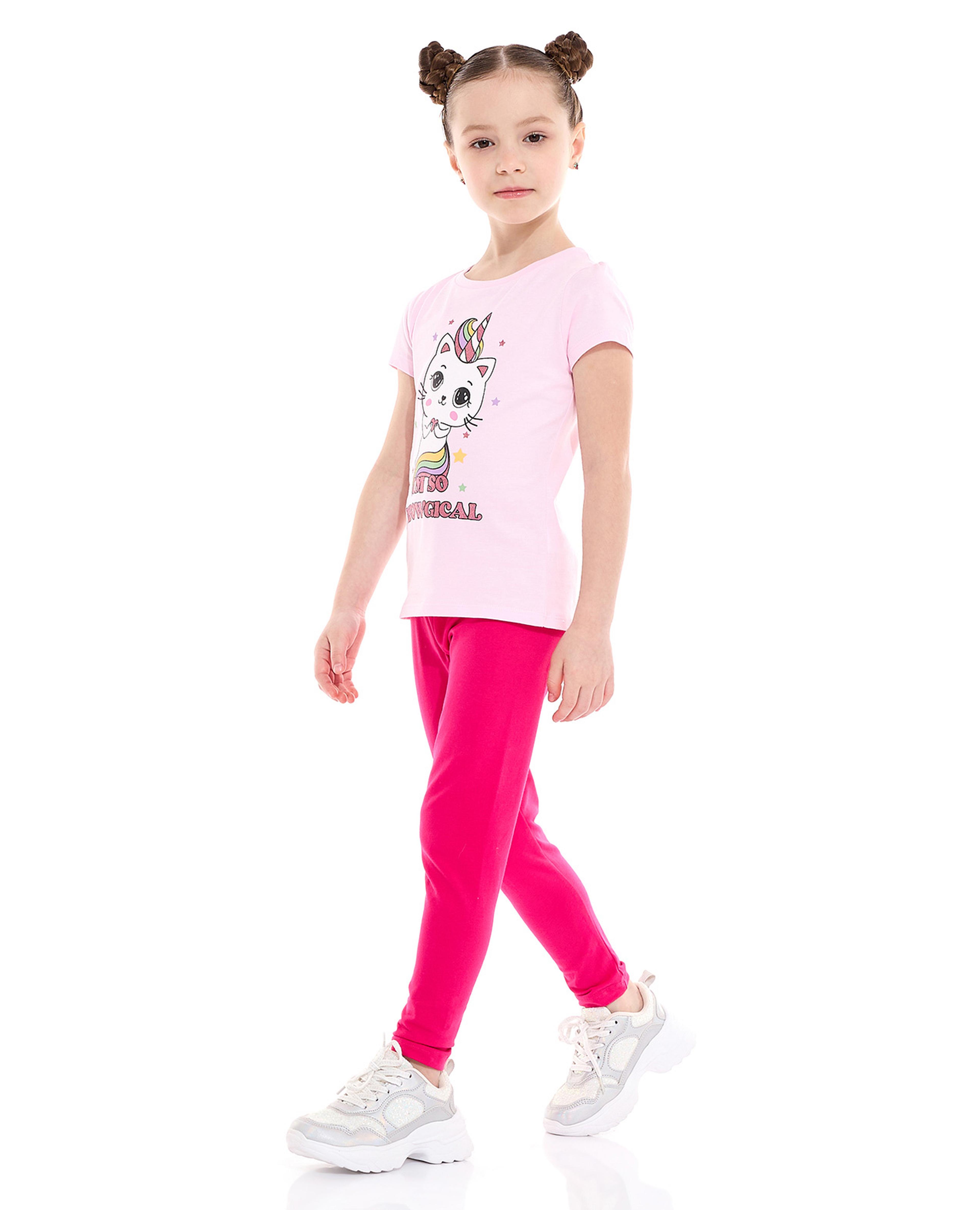 Solid Leggings with Elastic Waist