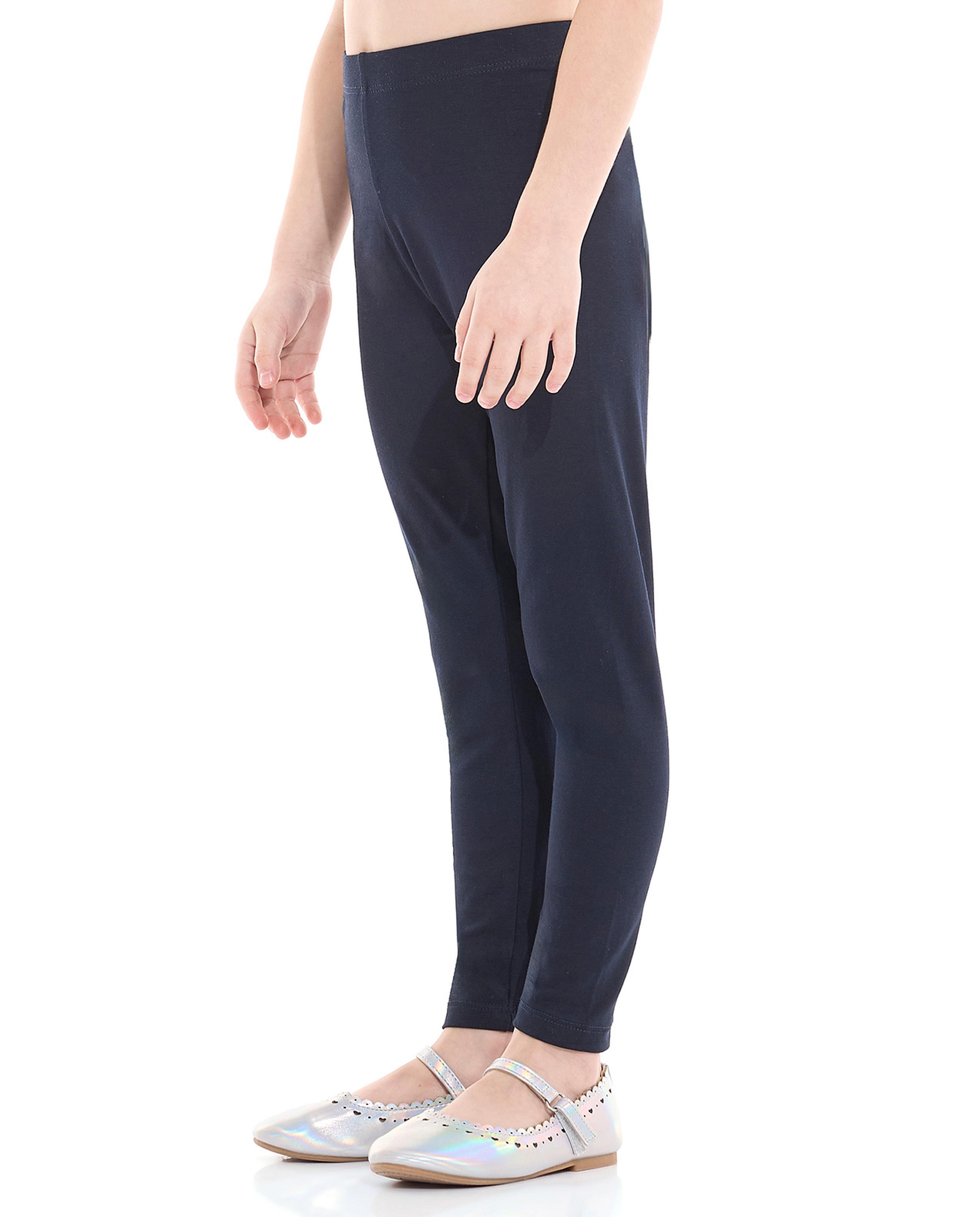 Solid Leggings with Elastic Waist