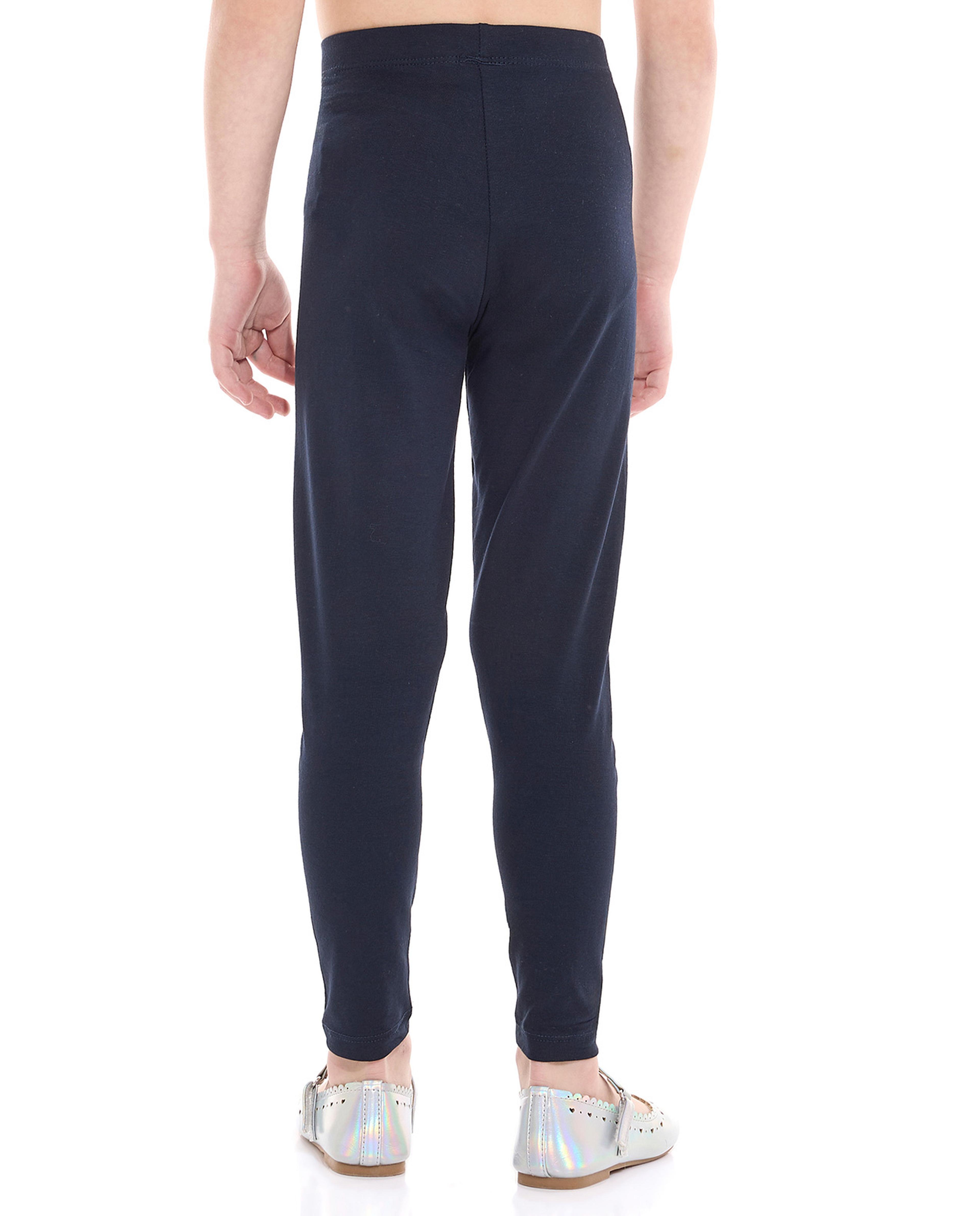 Solid Leggings with Elastic Waist