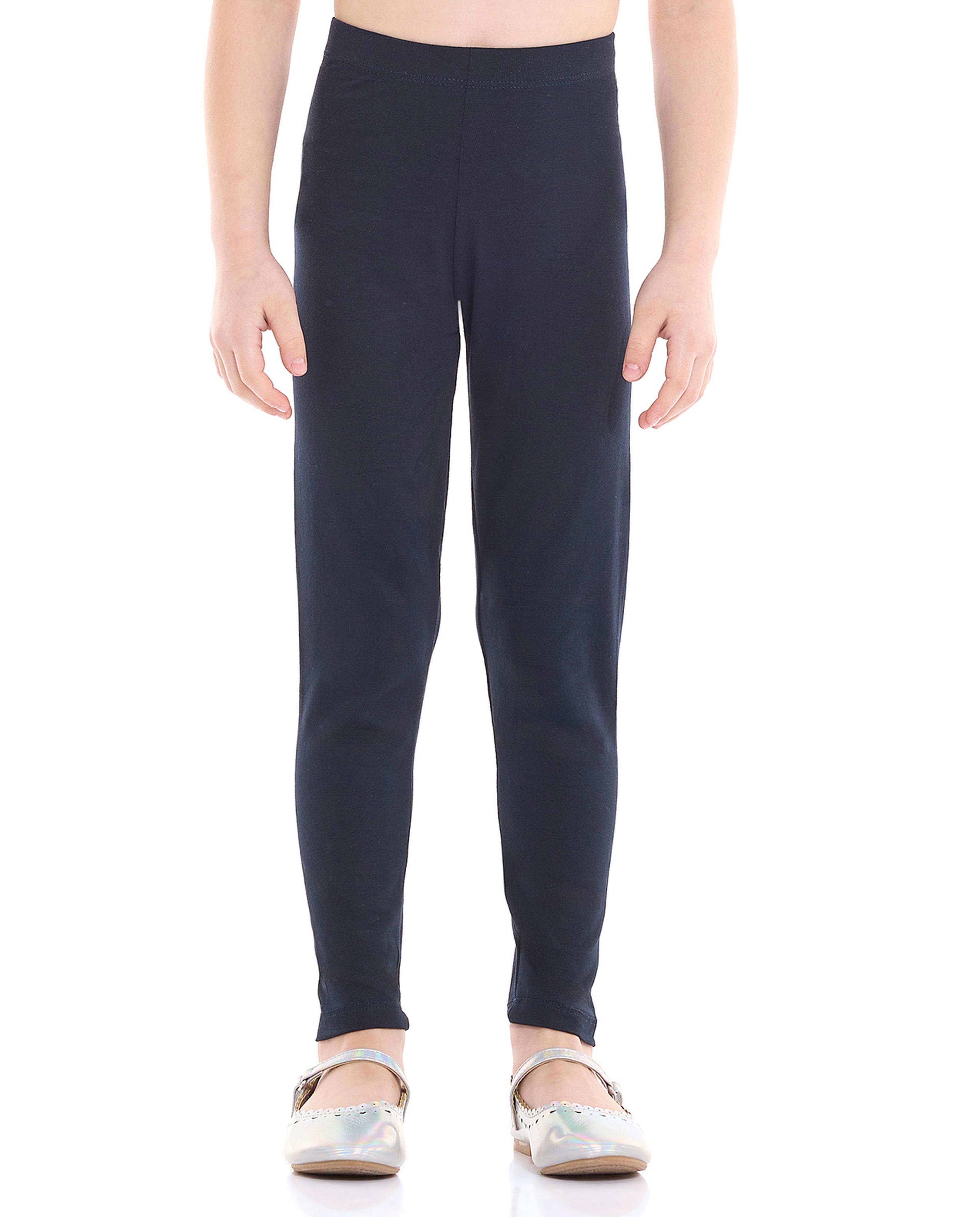 Solid Leggings with Elastic Waist