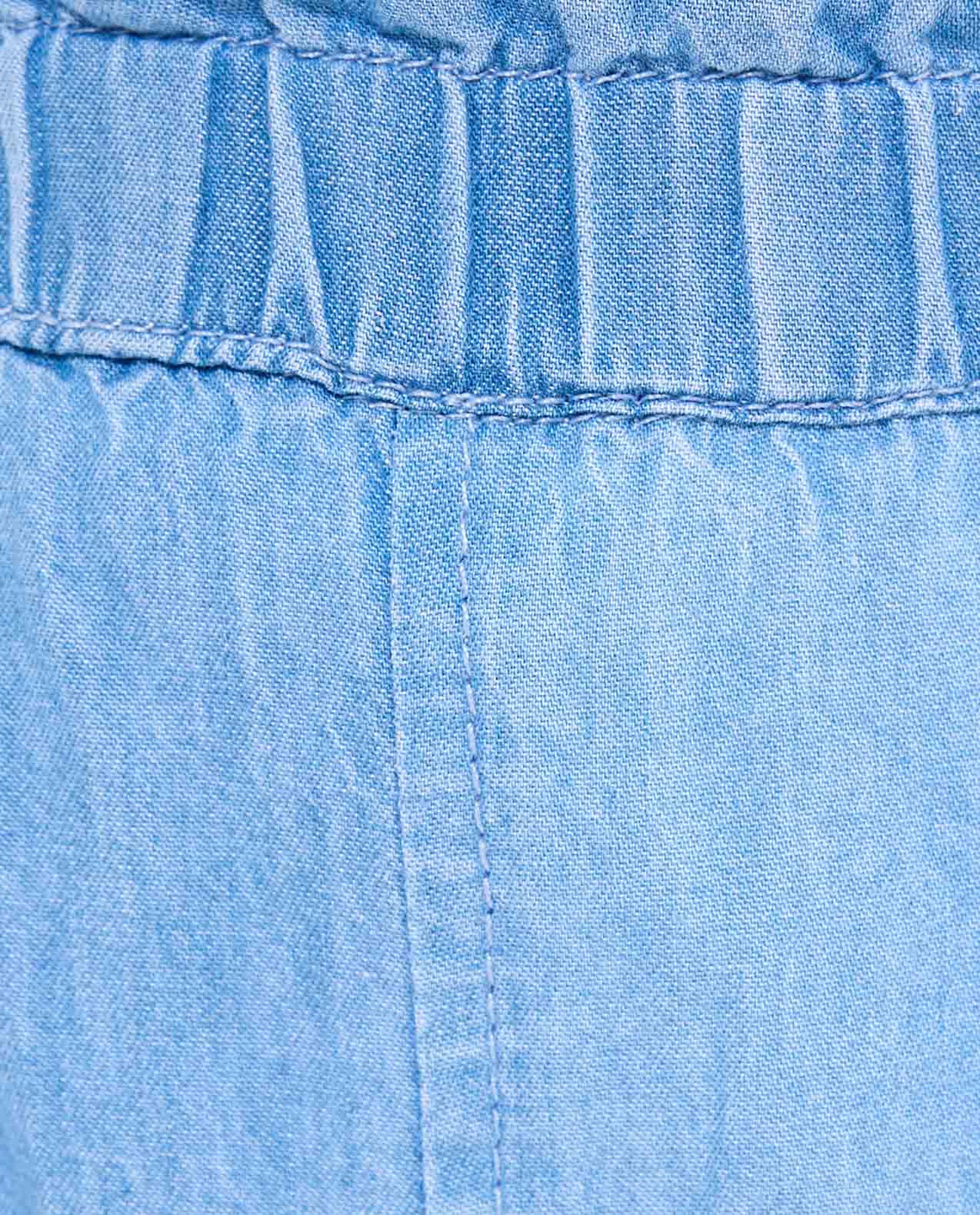 Embroidered Wide Leg Pants with Elastic Waist