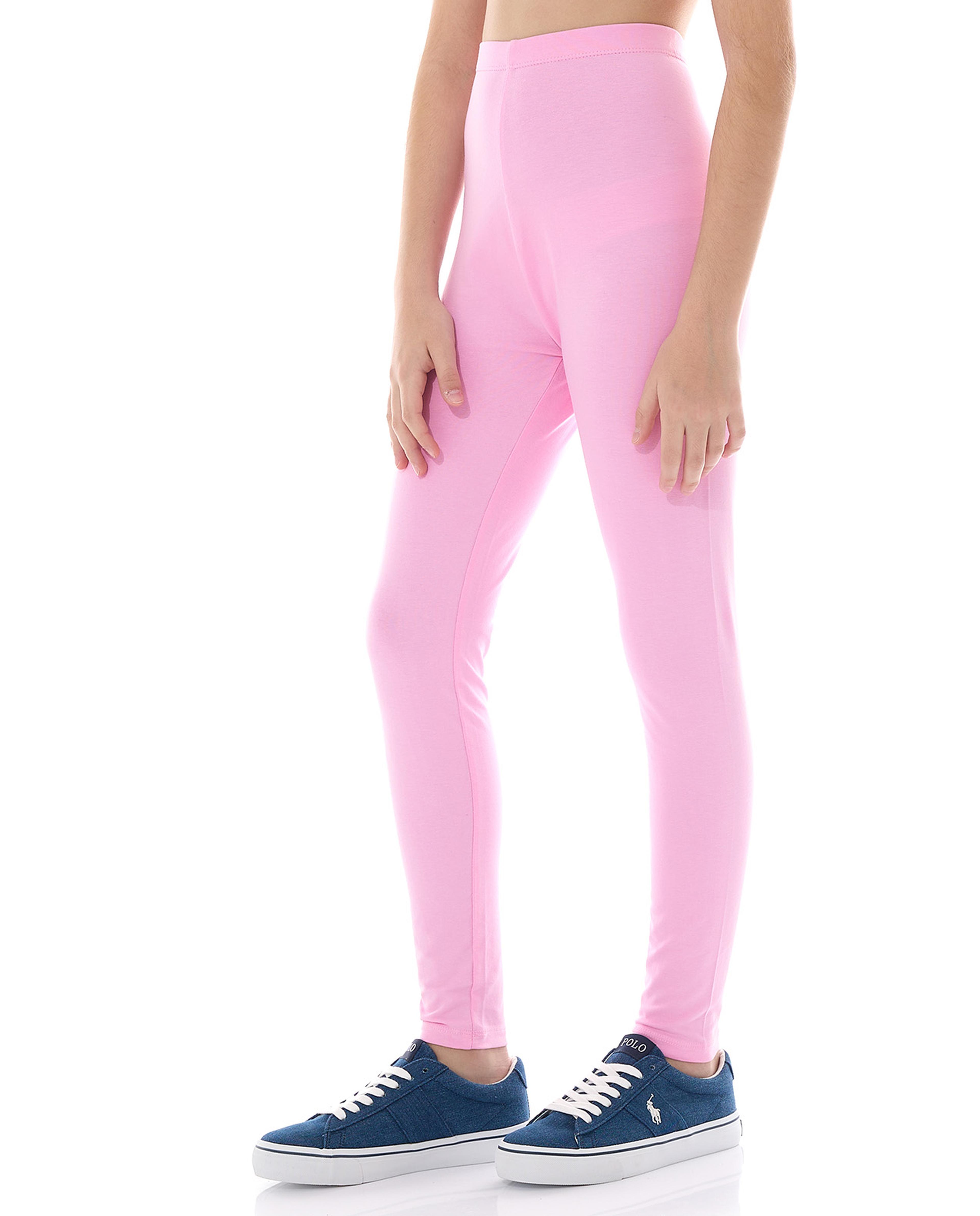 Solid Leggings with Elastic Waist
