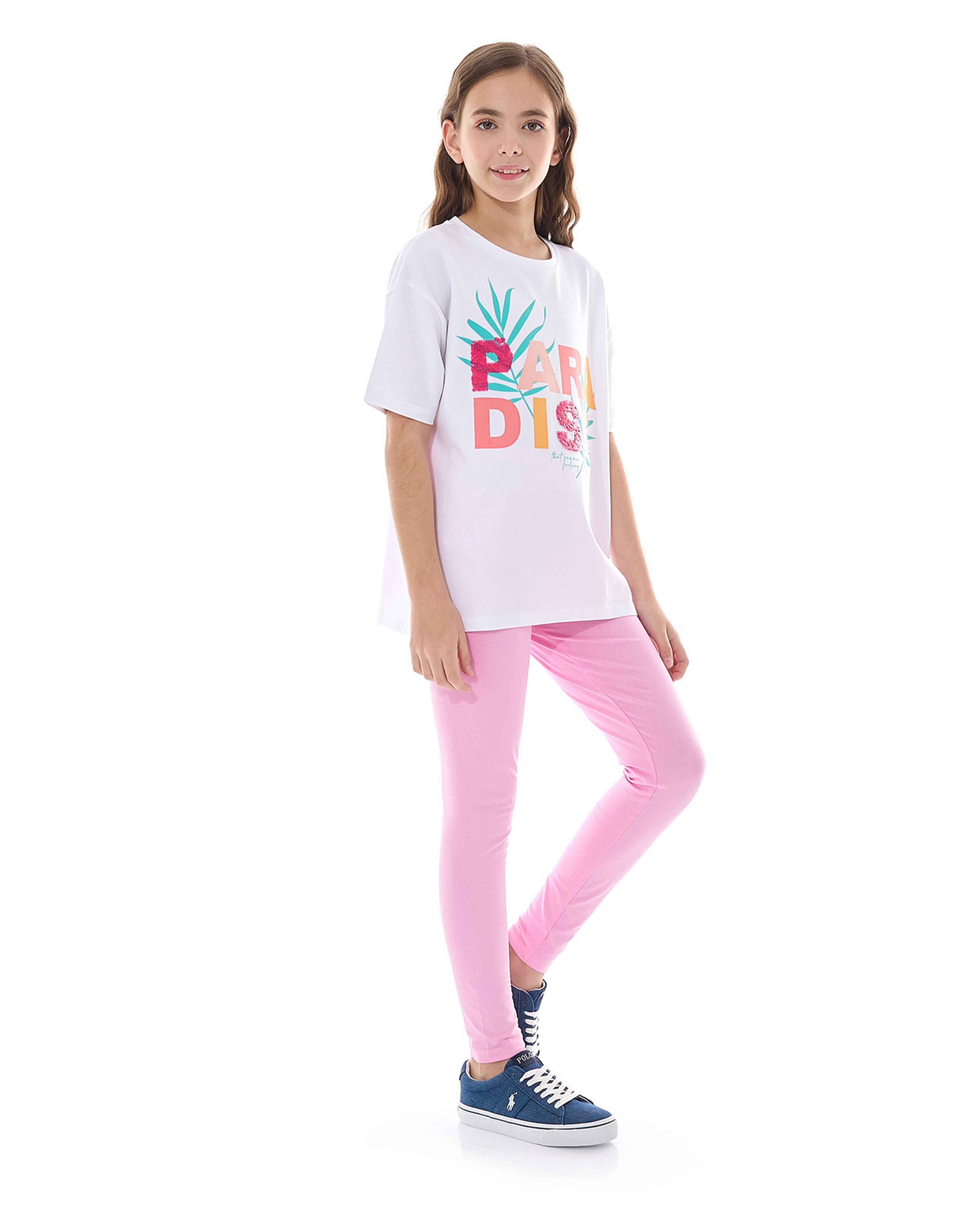 Solid Leggings with Elastic Waist