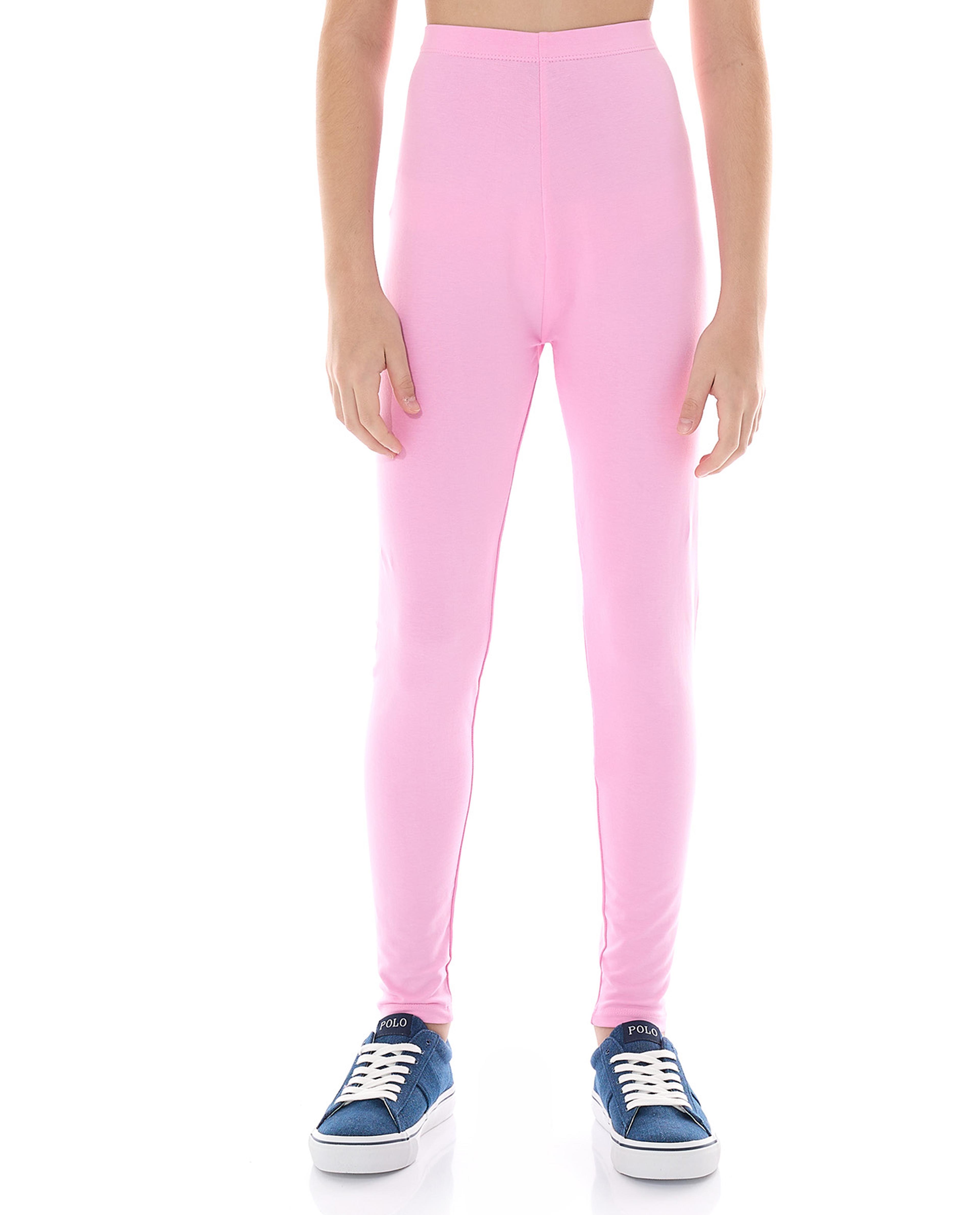 Solid Leggings with Elastic Waist