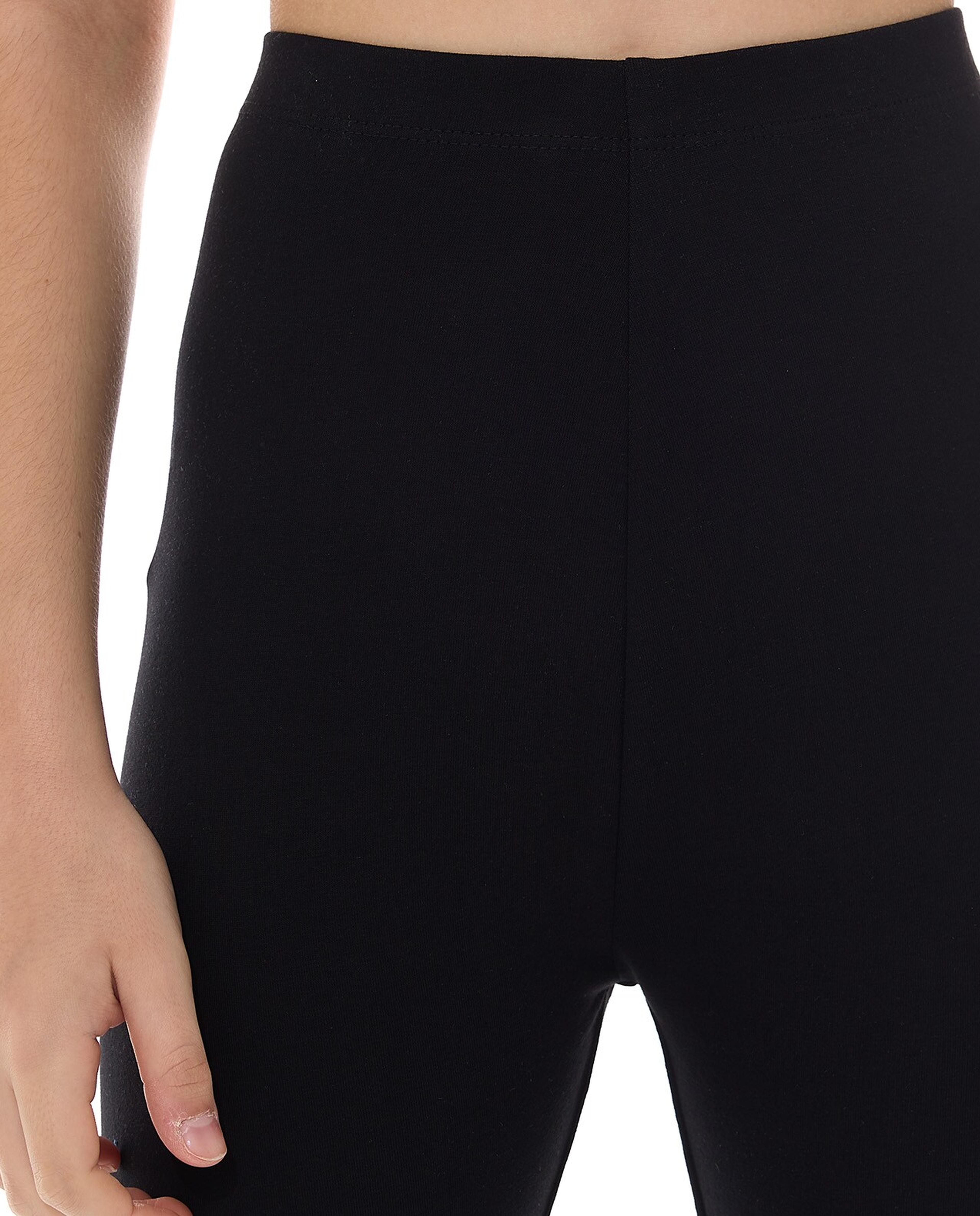 Solid Leggings with Elastic Waist