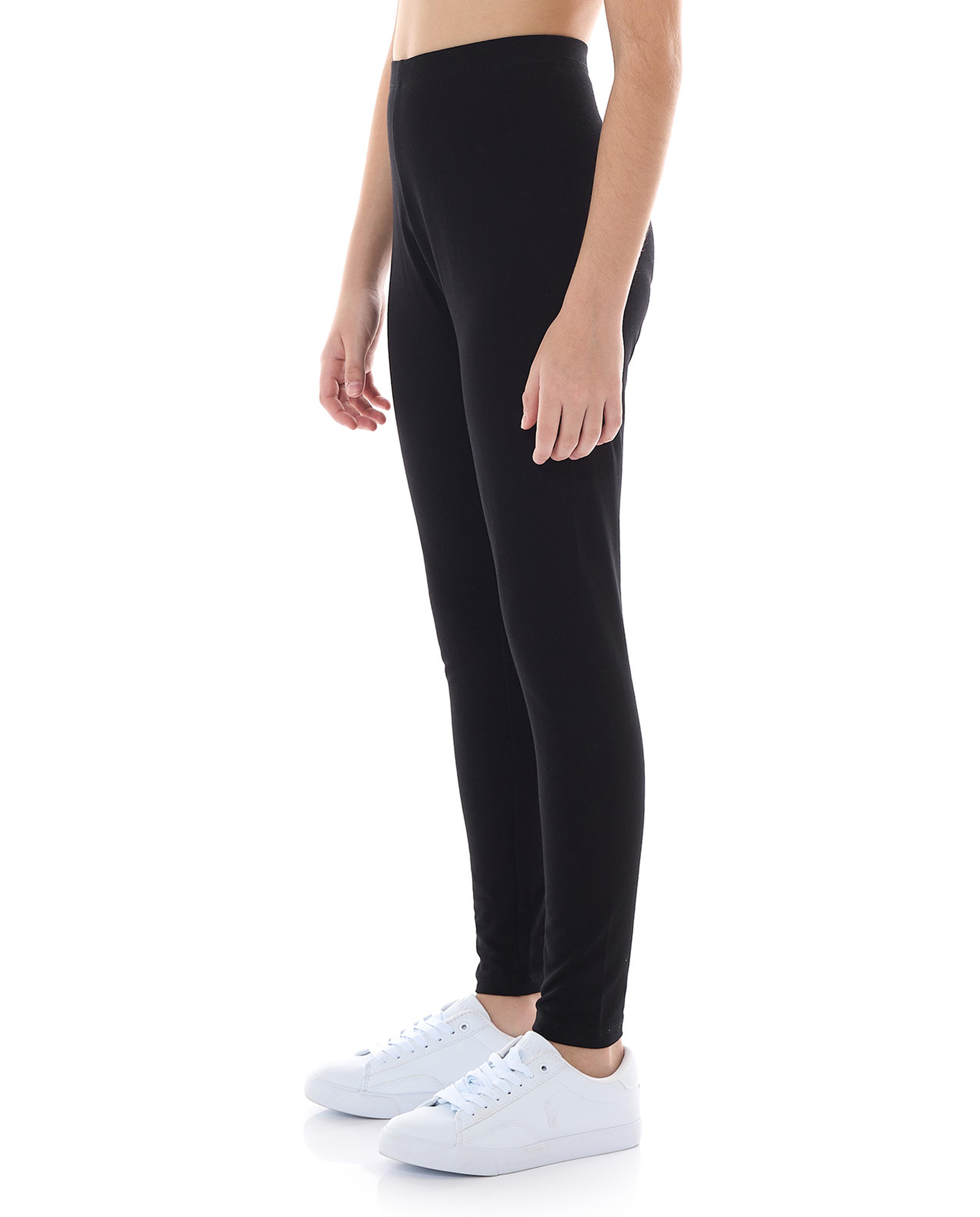 Solid Leggings with Elastic Waist