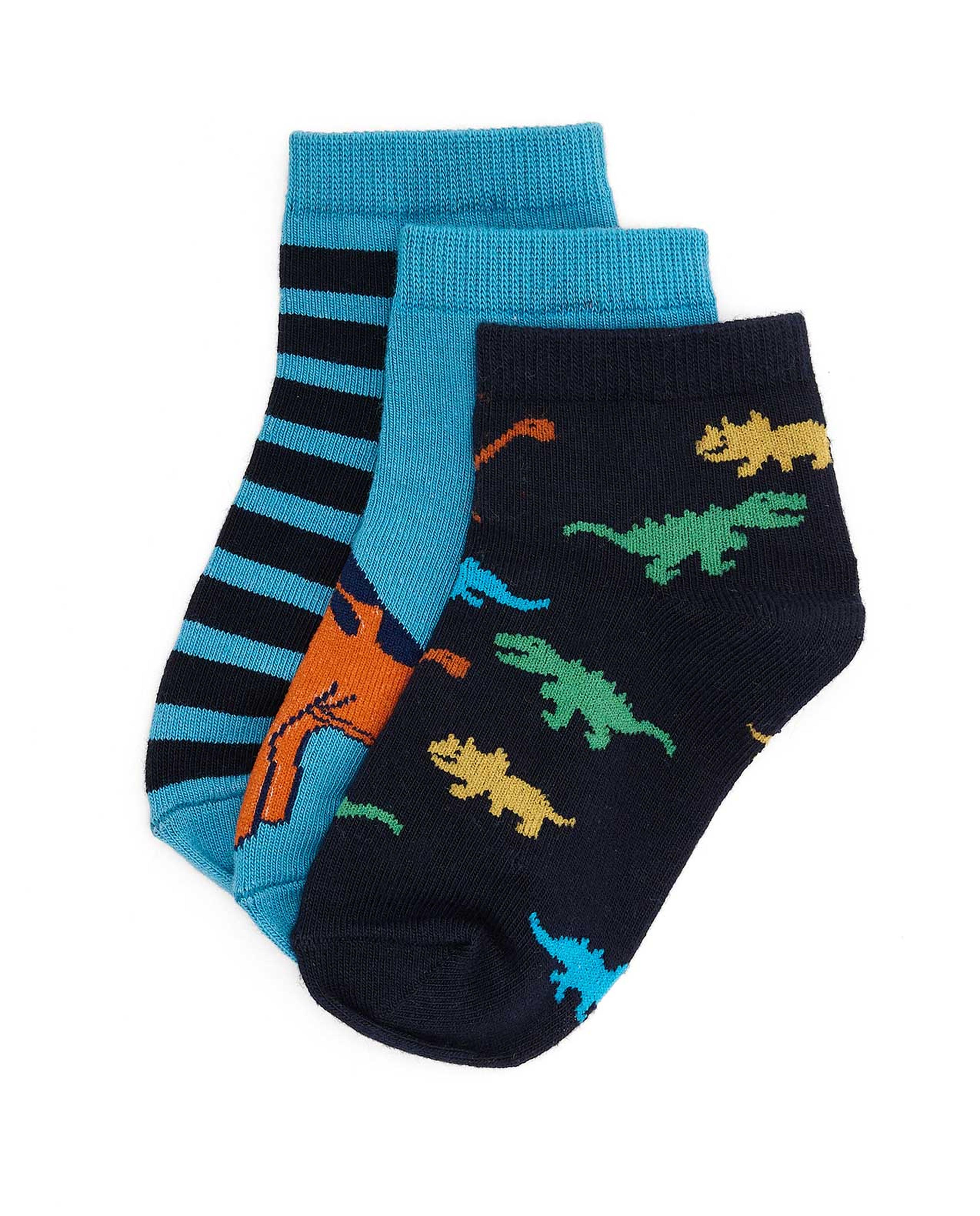 3 Pack Printed Ankle Socks