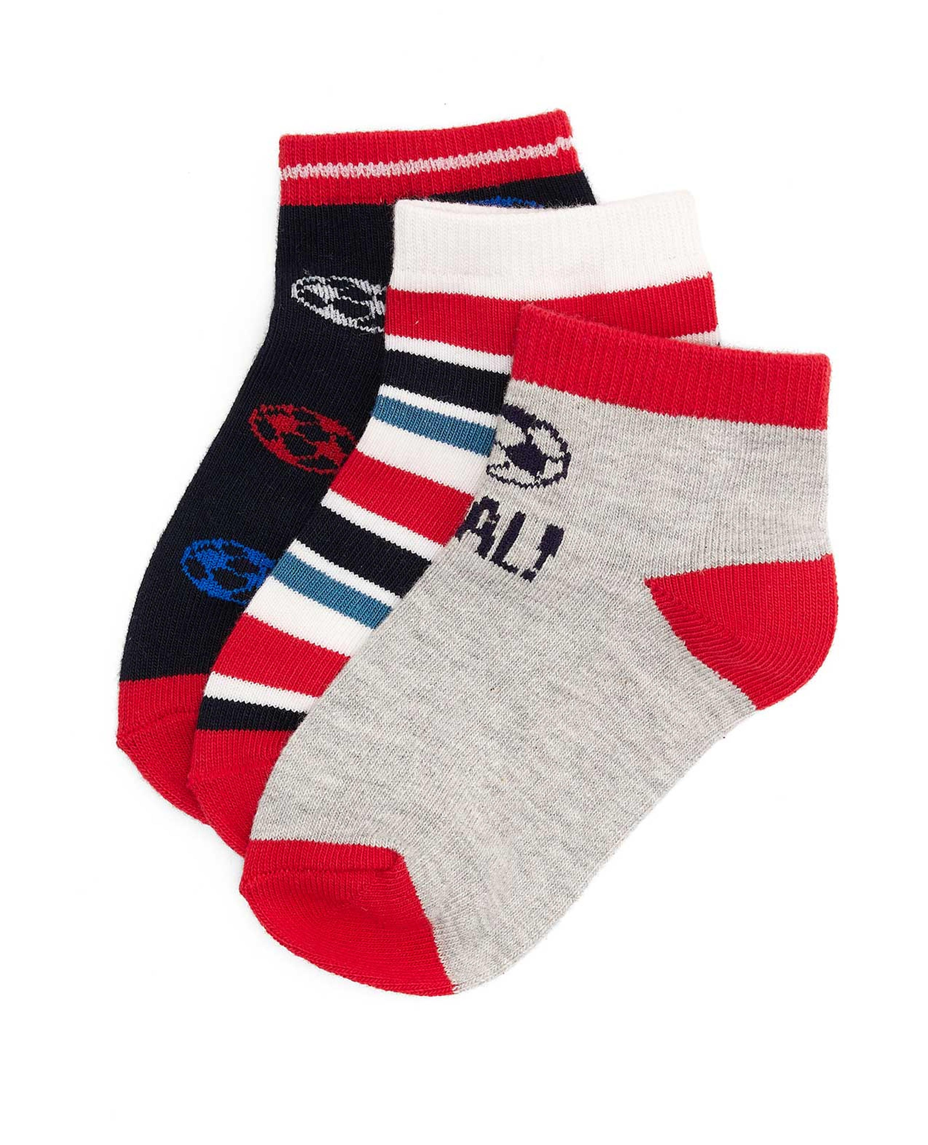 3 Pack Printed Ankle Socks