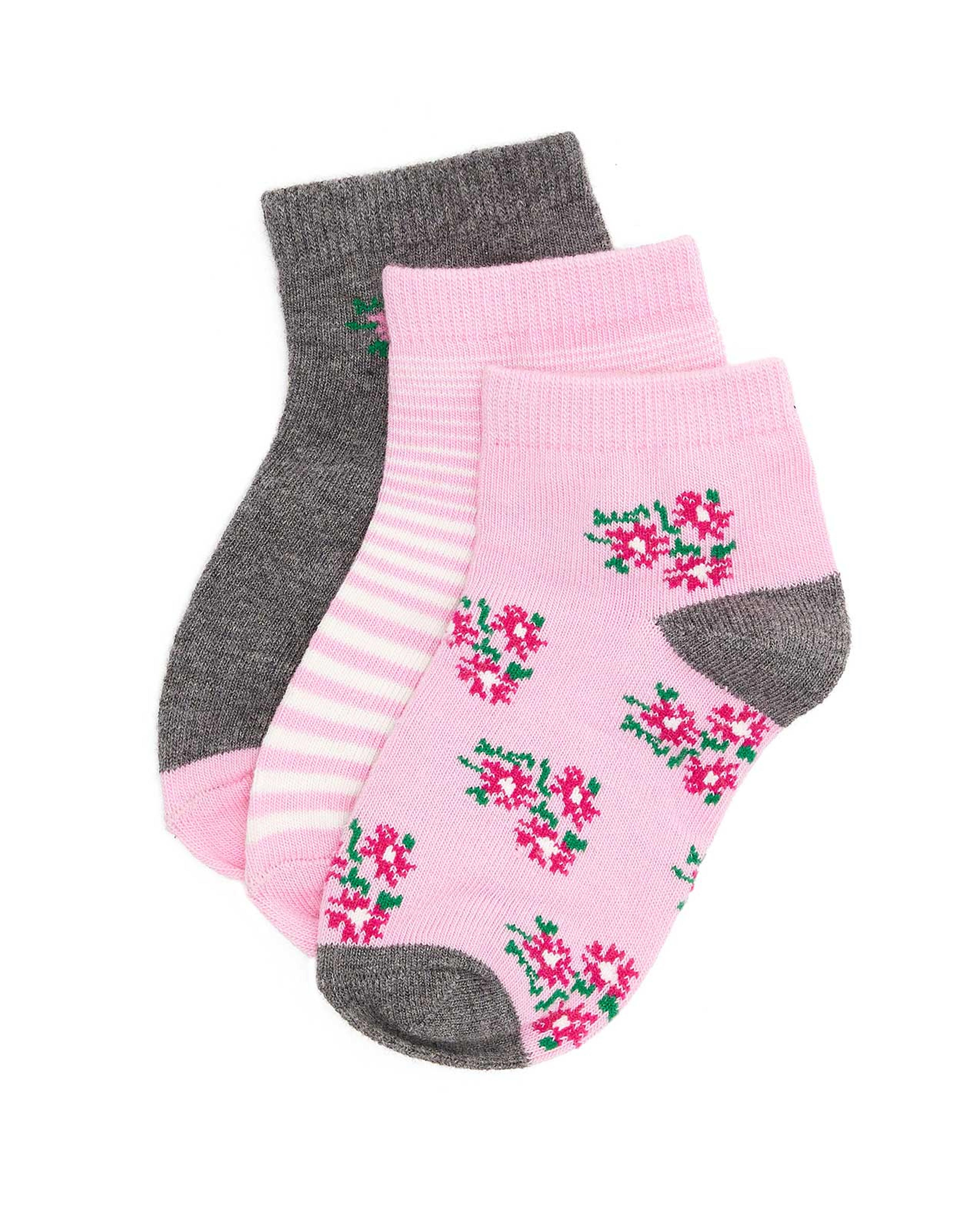 3 Pack Printed Ankle Socks