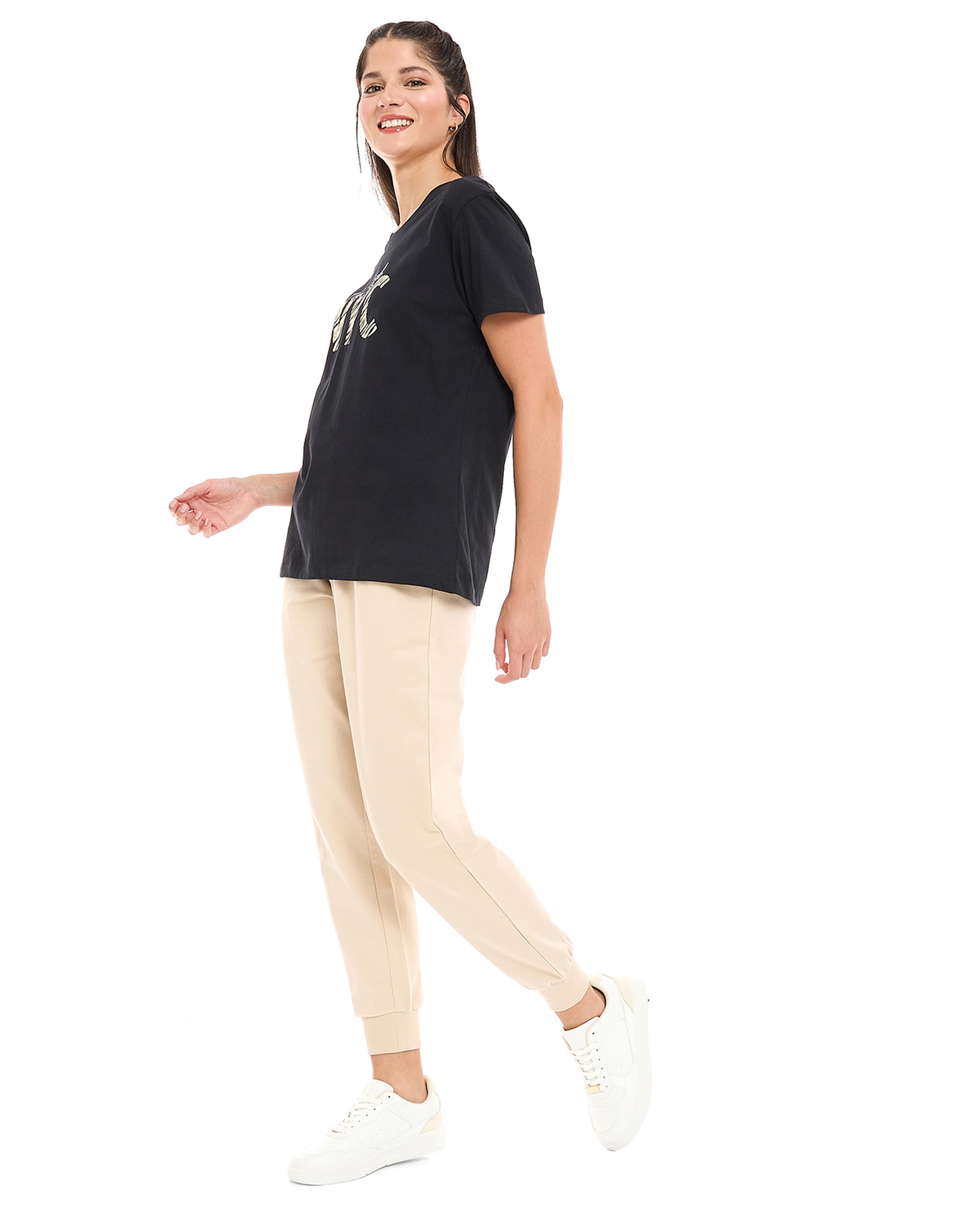 Solid Joggers with Drawstring Waist