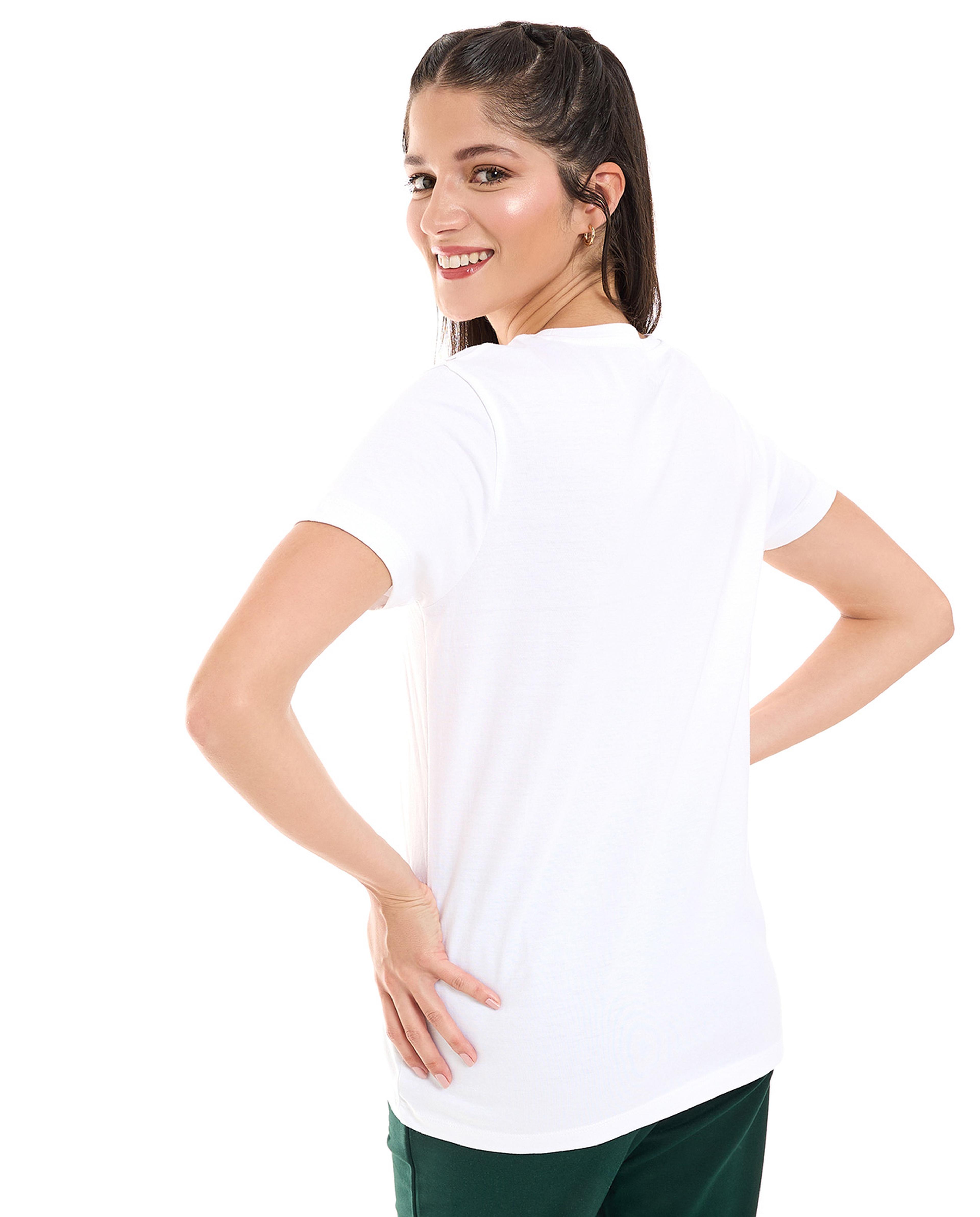 Typography T-Shirt with Crew Neck and Short Sleeves