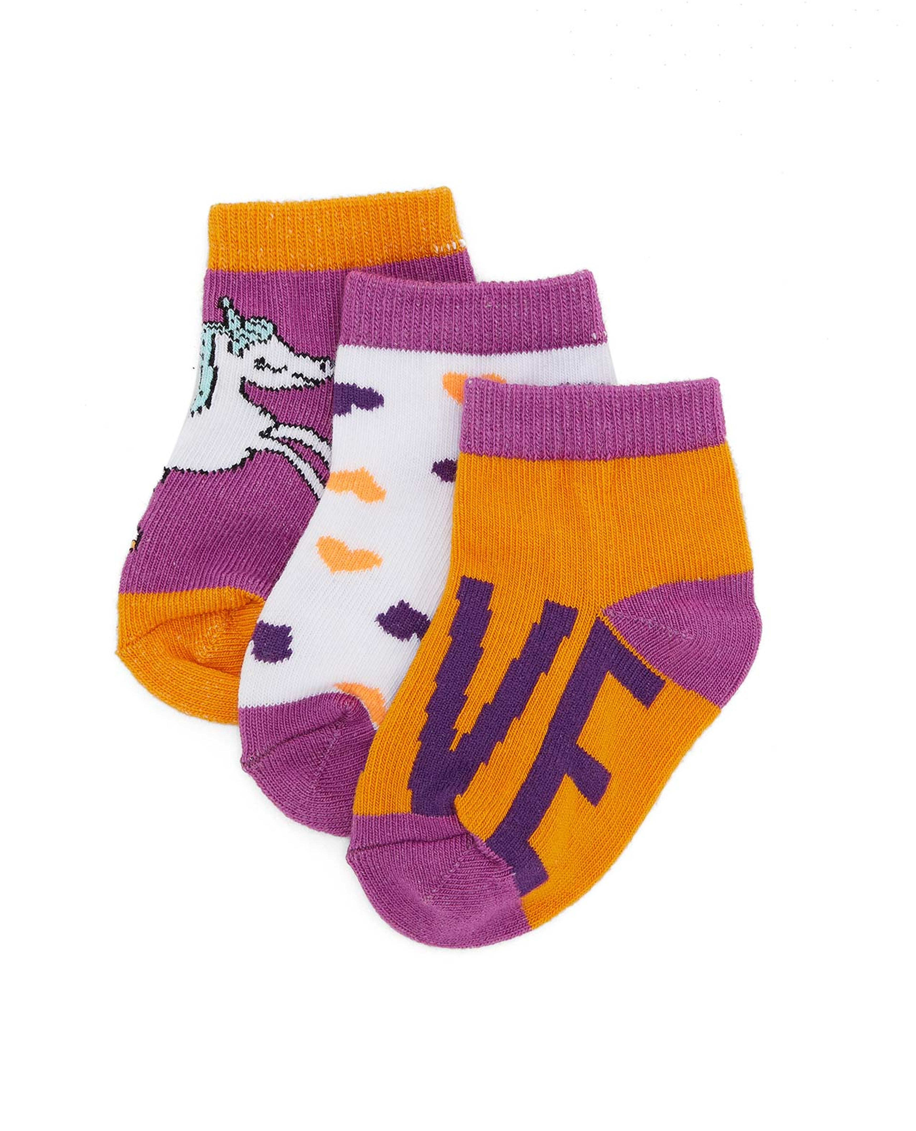 3 Pack Patterned Ankle Socks