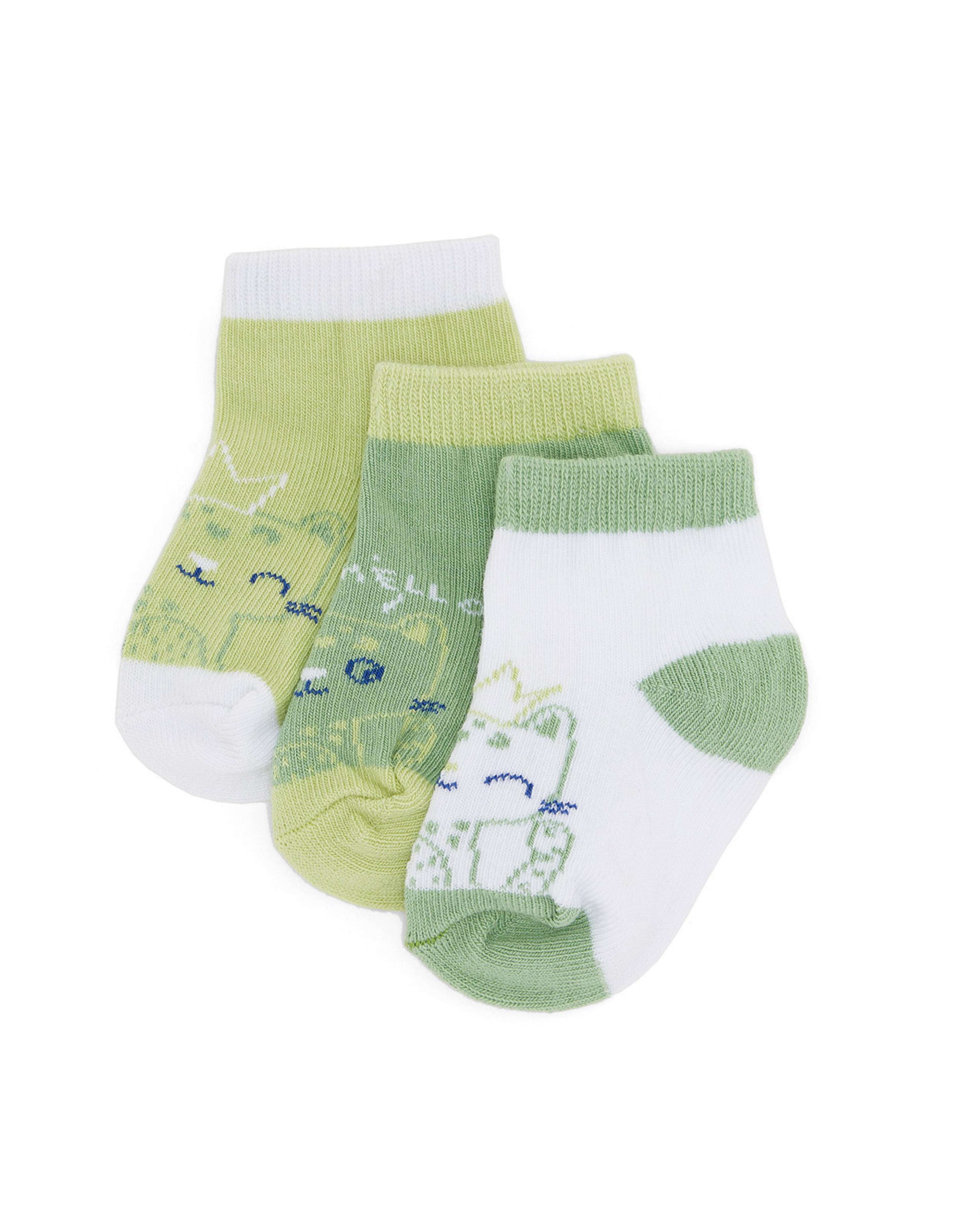 جوارب منقوشة بطول الكاحل  - 3 قطع