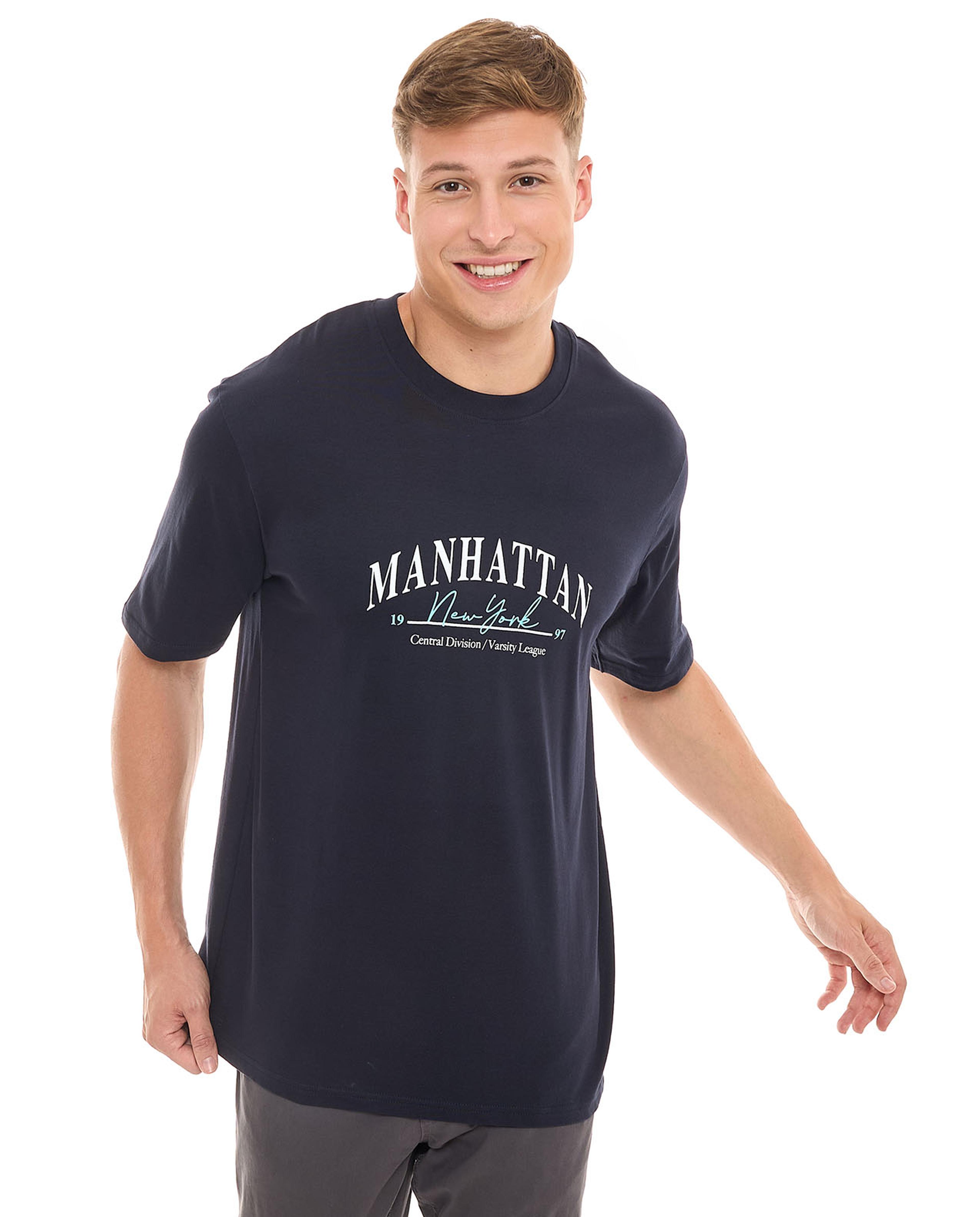 تيشيرت باكمام طويلة ورقبة مستديرة