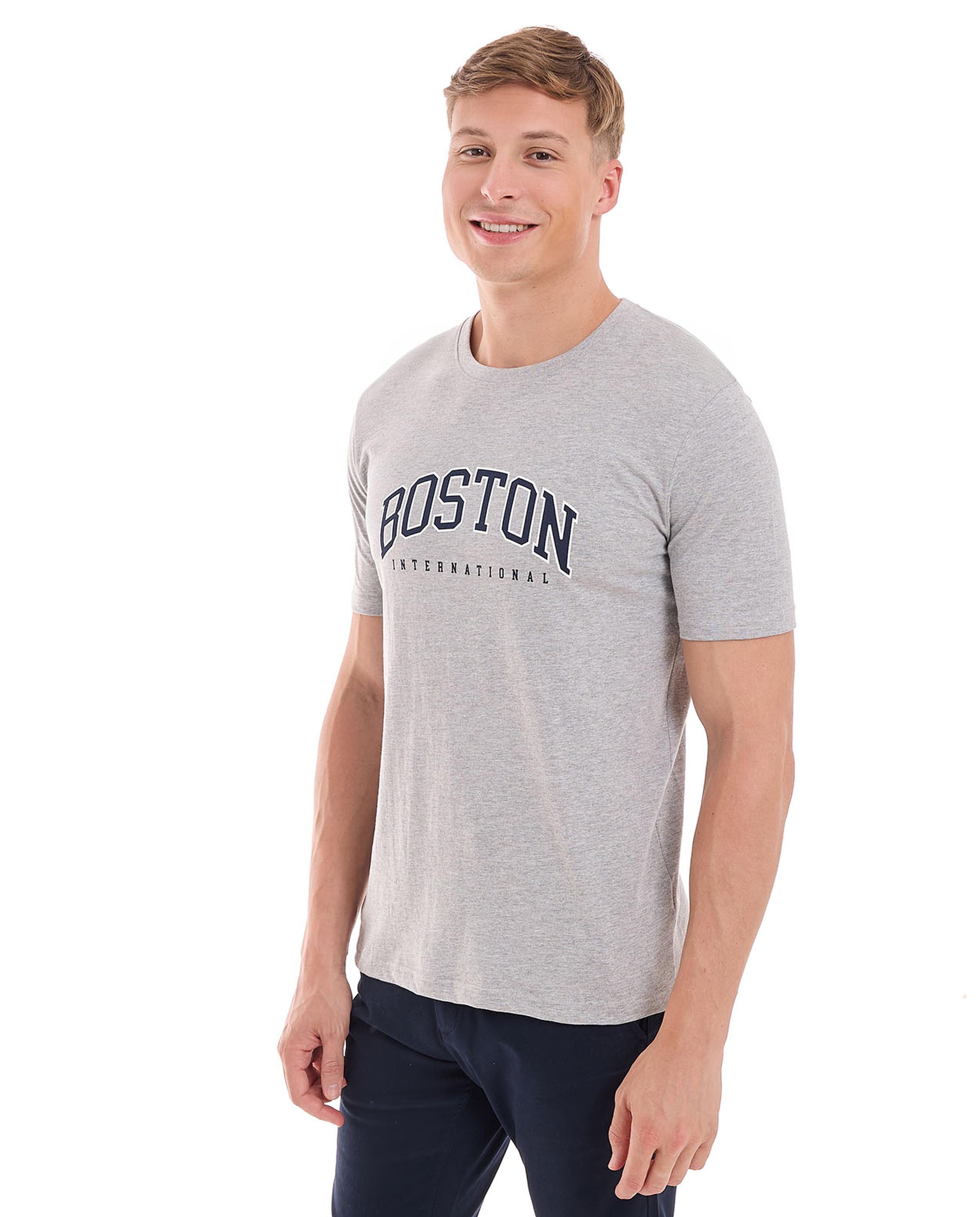 تيشيرت باكمام طويلة ورقبة مستديرة