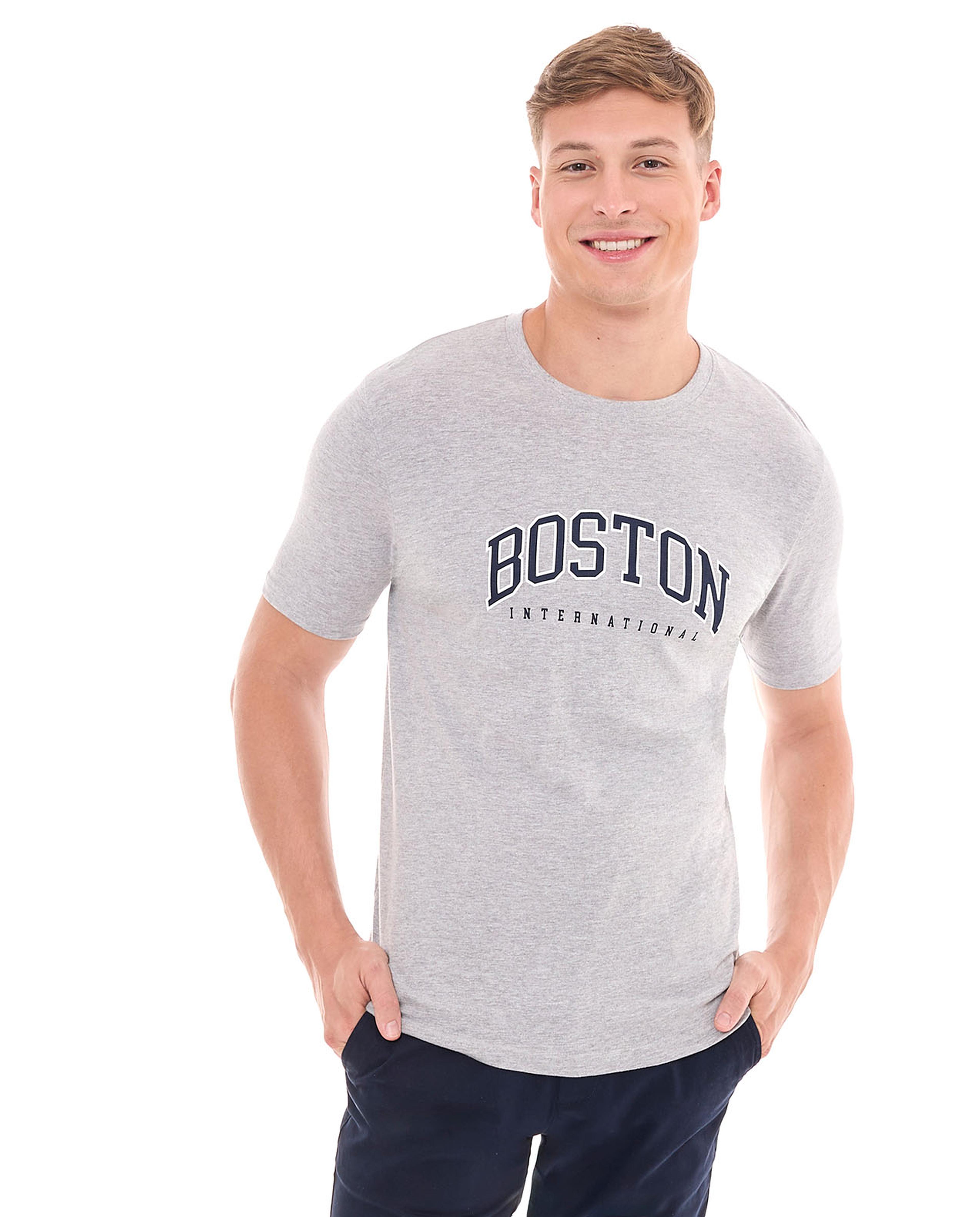 تيشيرت باكمام طويلة ورقبة مستديرة