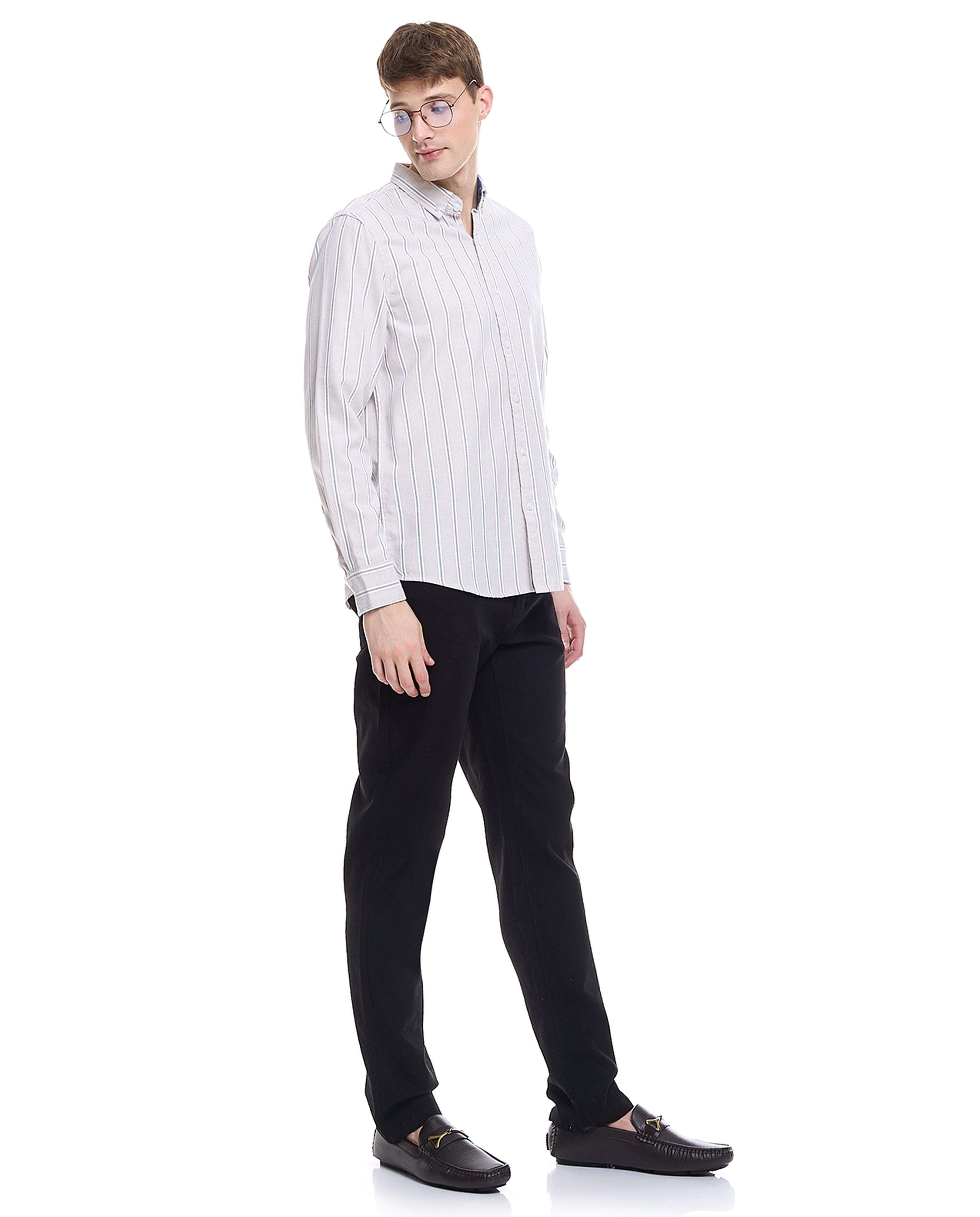 Solid Trousers with Button Closure