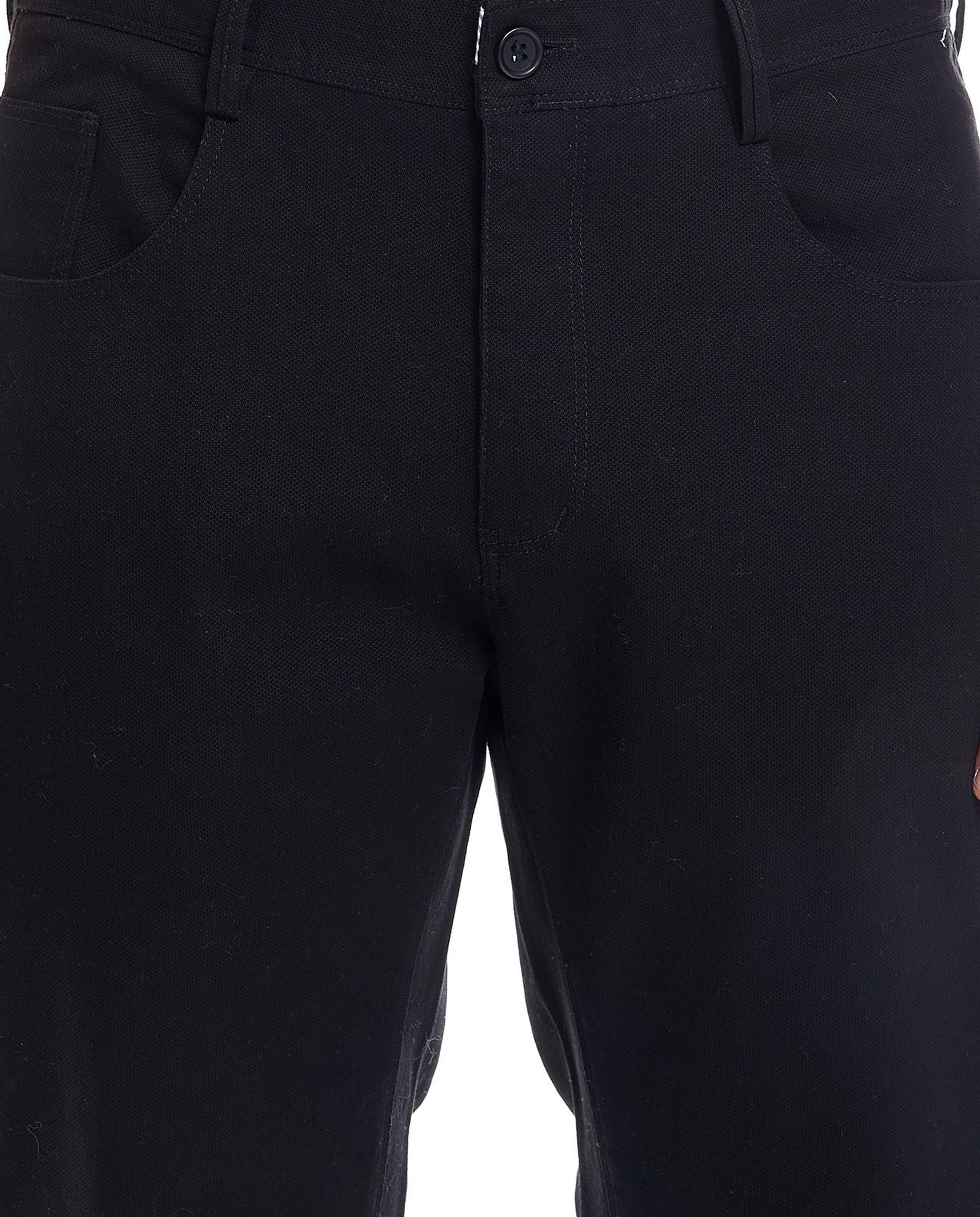 Solid Trousers with Button Closure