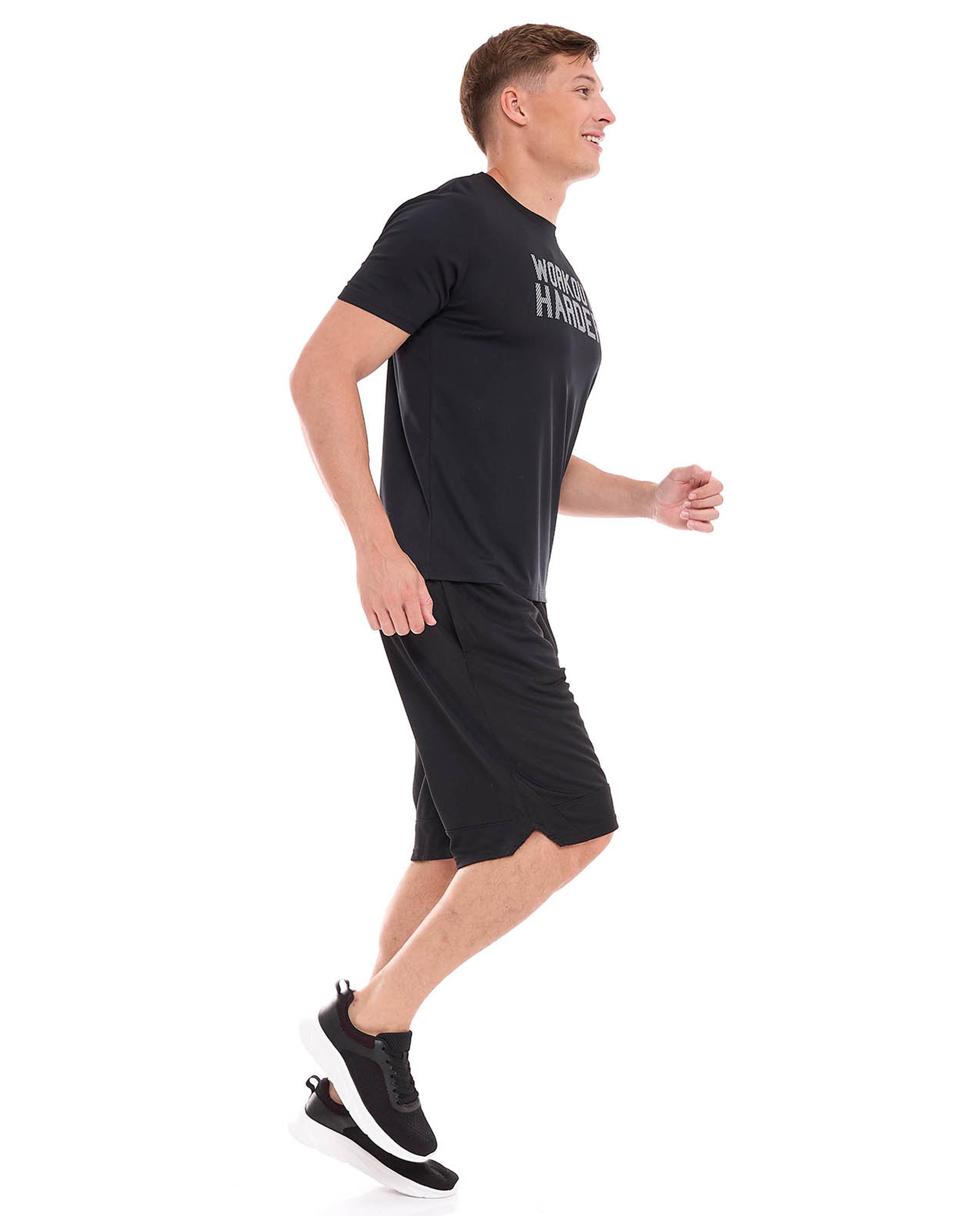 Solid Active Shorts with Elastic Waist