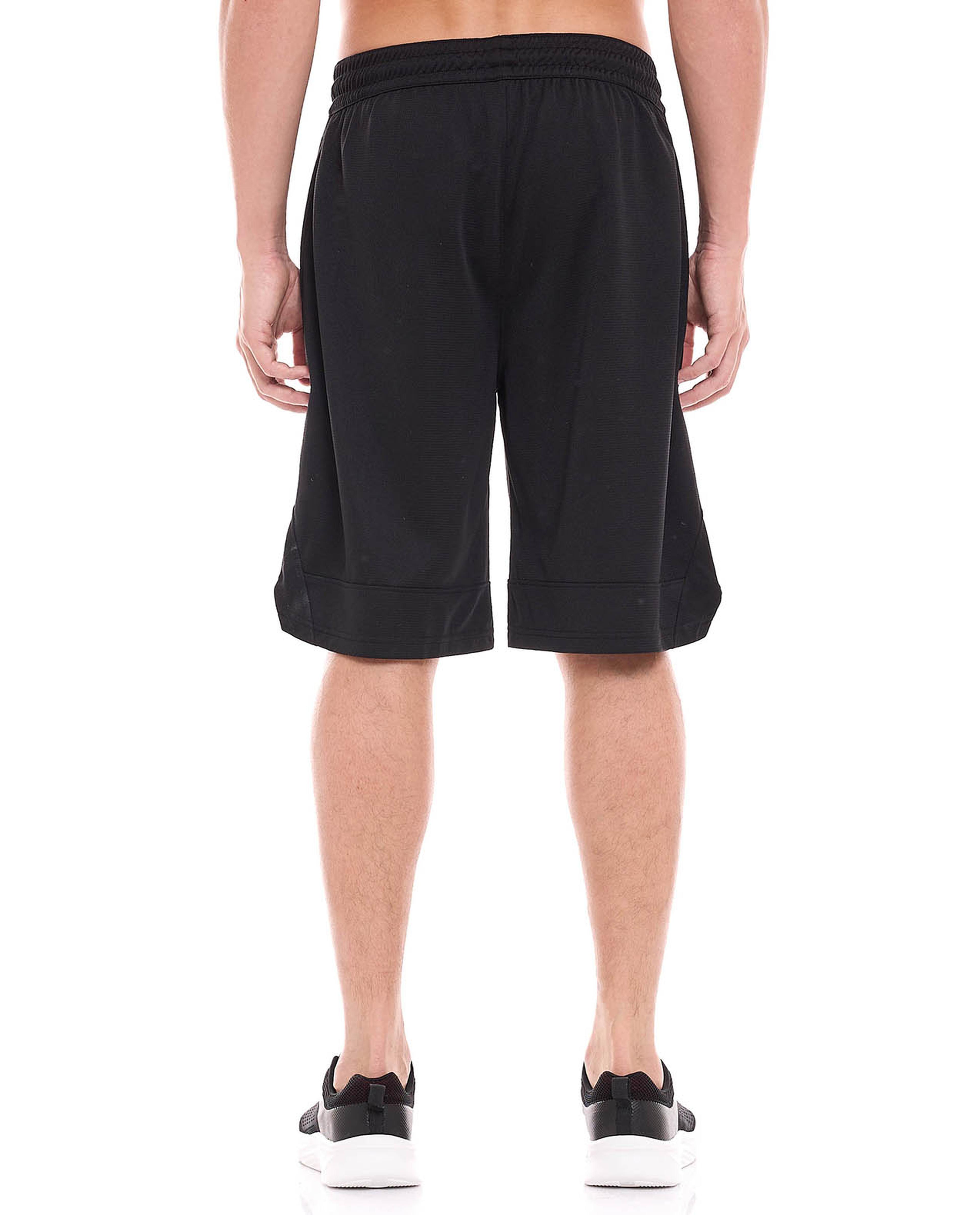Solid Active Shorts with Elastic Waist