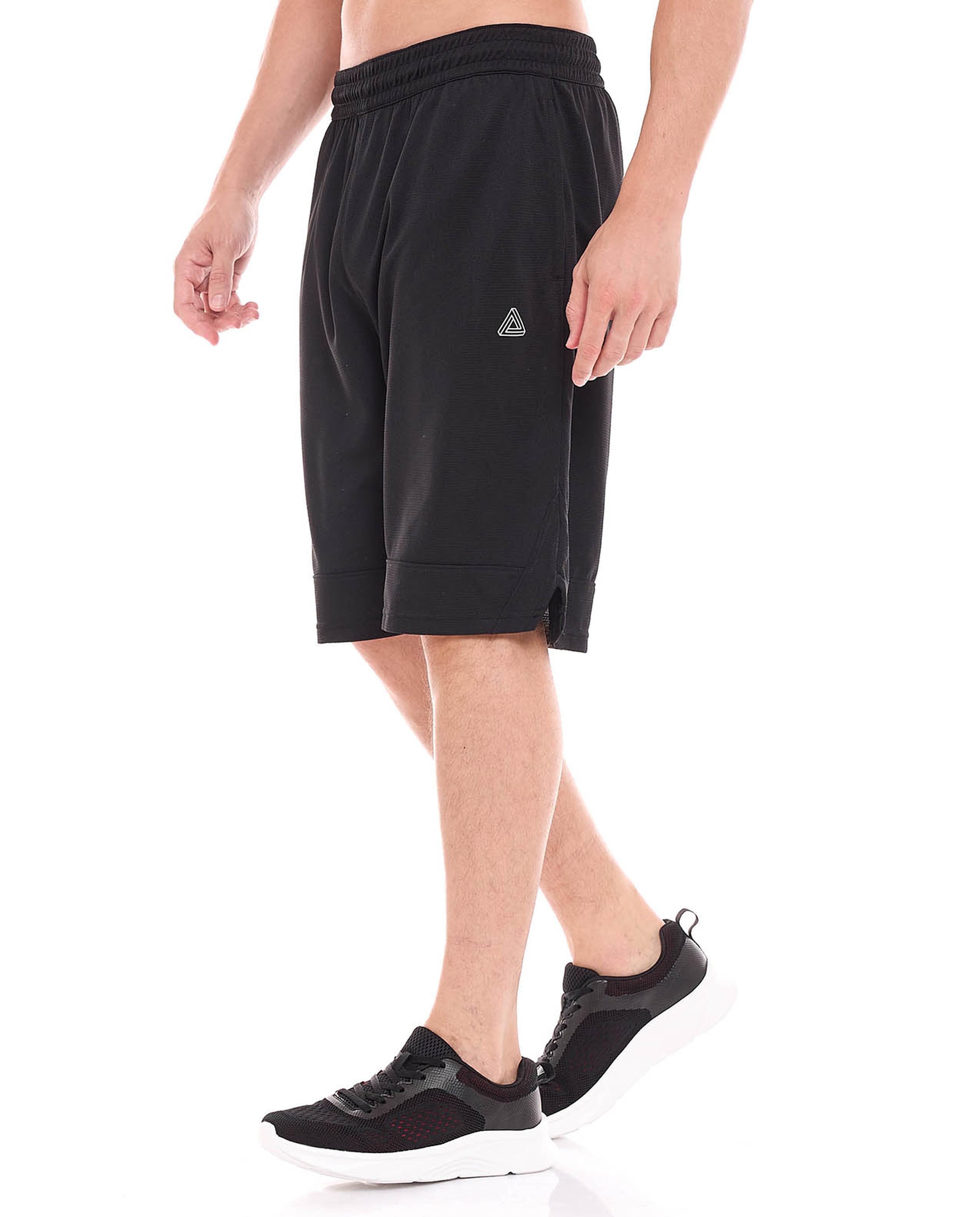 Solid Active Shorts with Elastic Waist