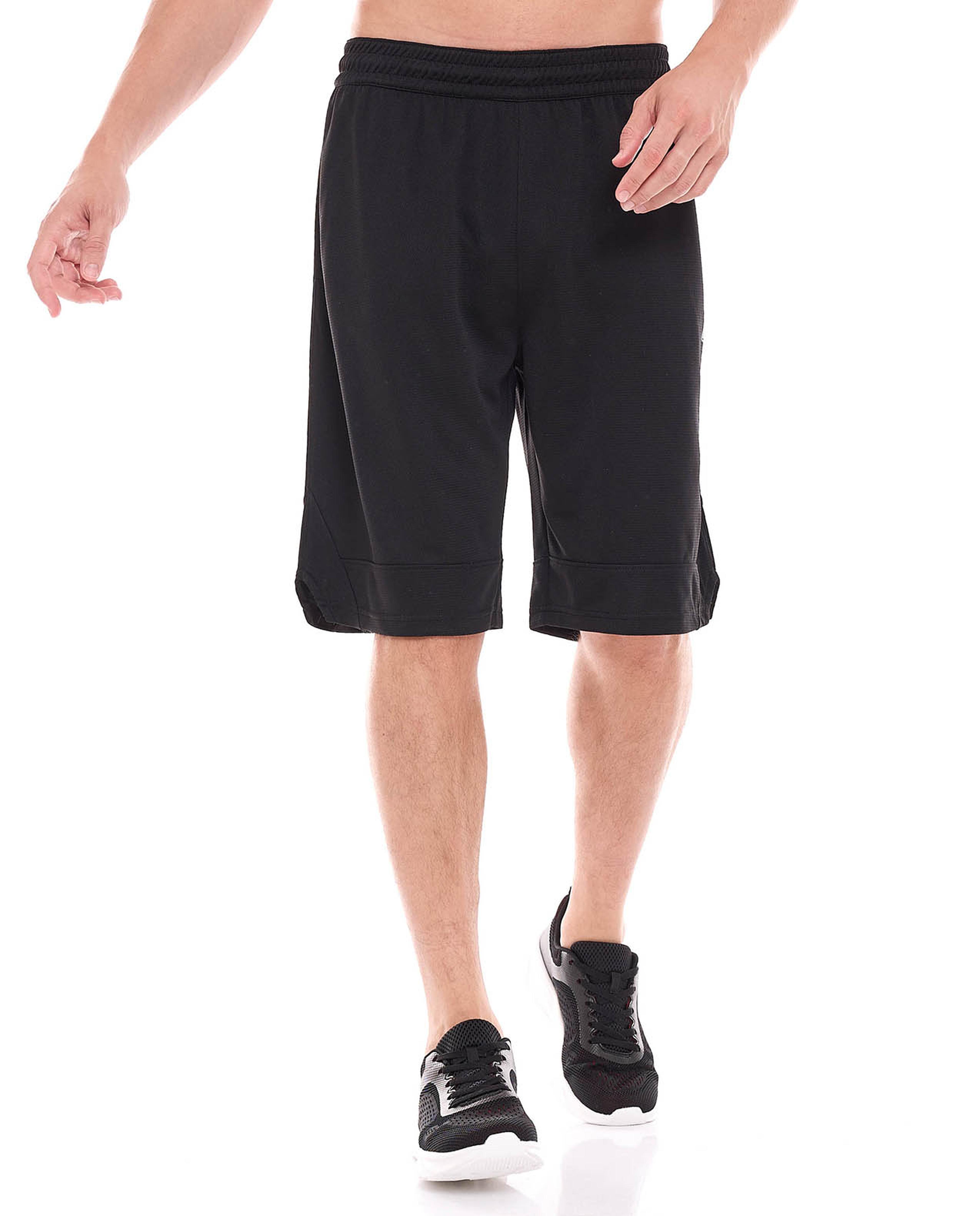 Solid Active Shorts with Elastic Waist