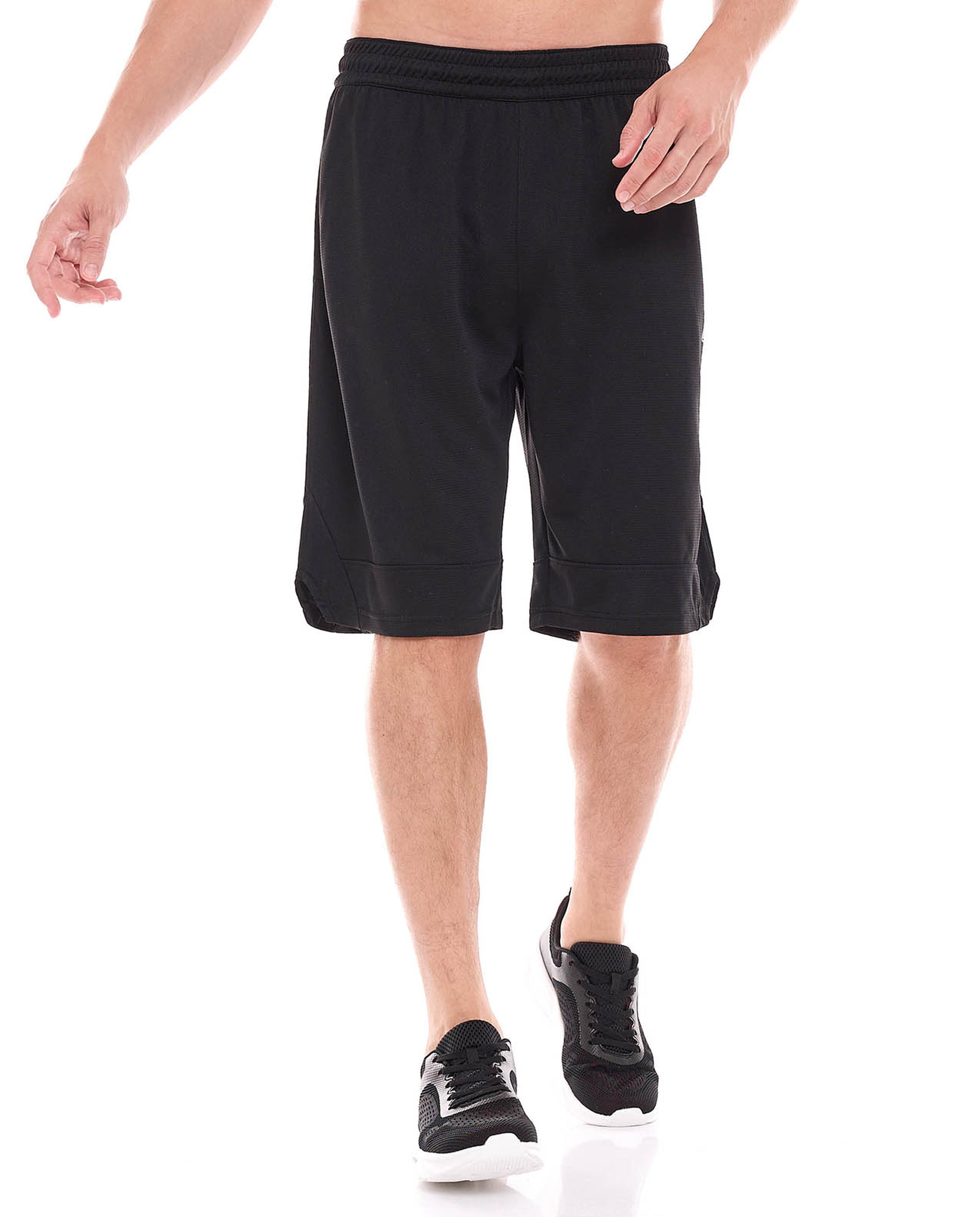 Solid Active Shorts with Elastic Waist