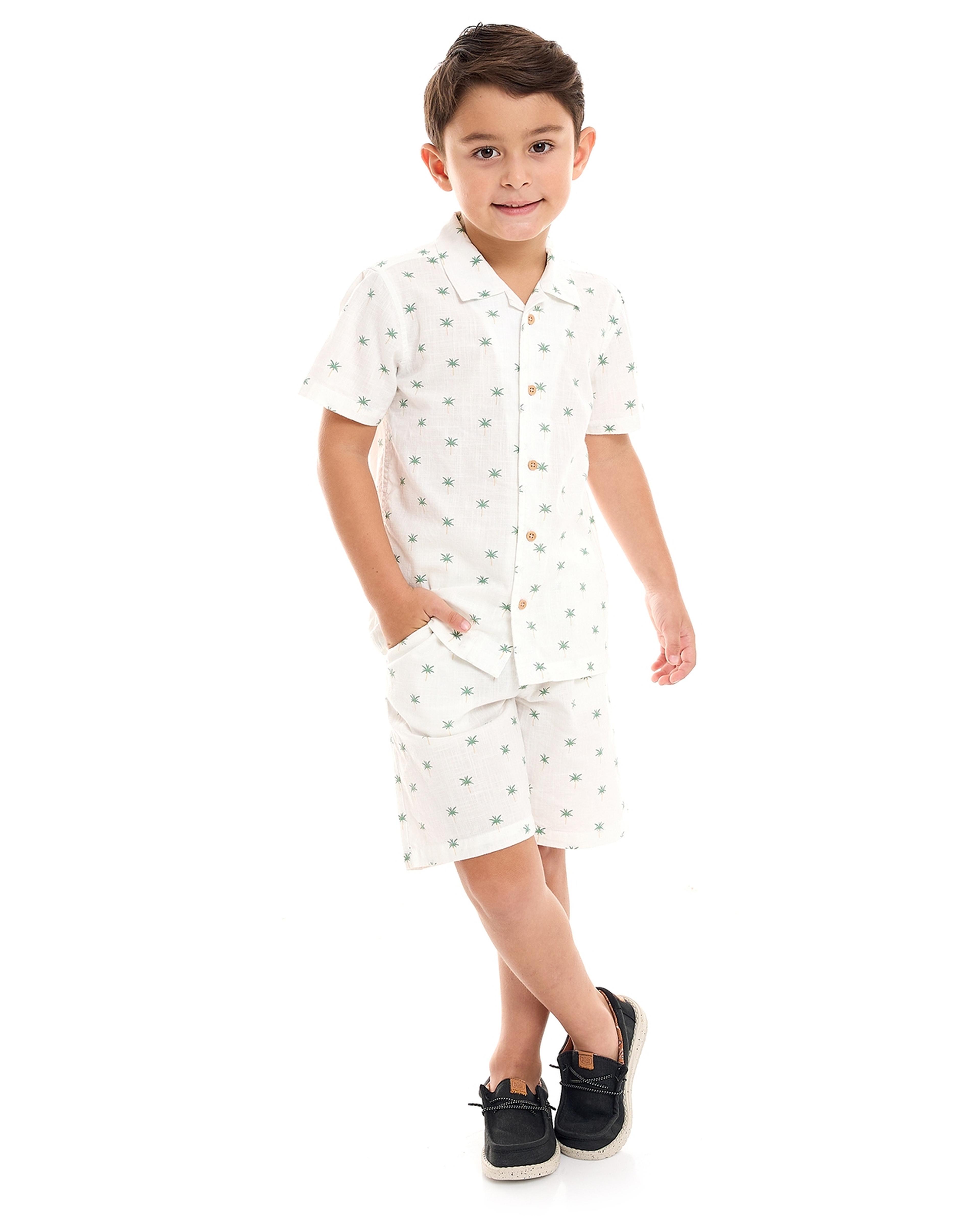 طقم قميص بطبعة وشورت